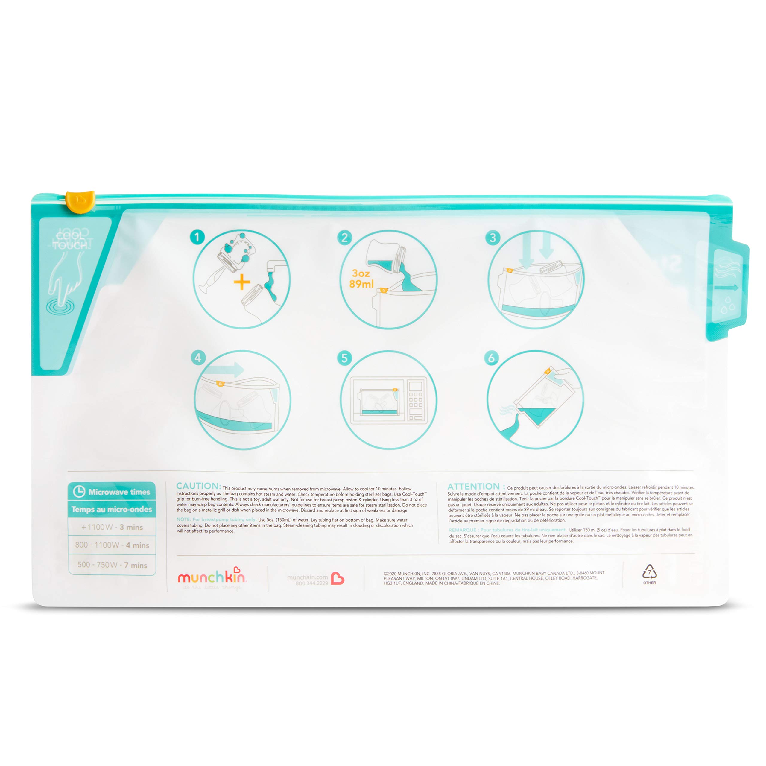 Foto 7 pulgar | Bolsas Esterilizadoras A Vapor Para Microondas Munchkin, Paquete De 6 - Venta Internacional.
