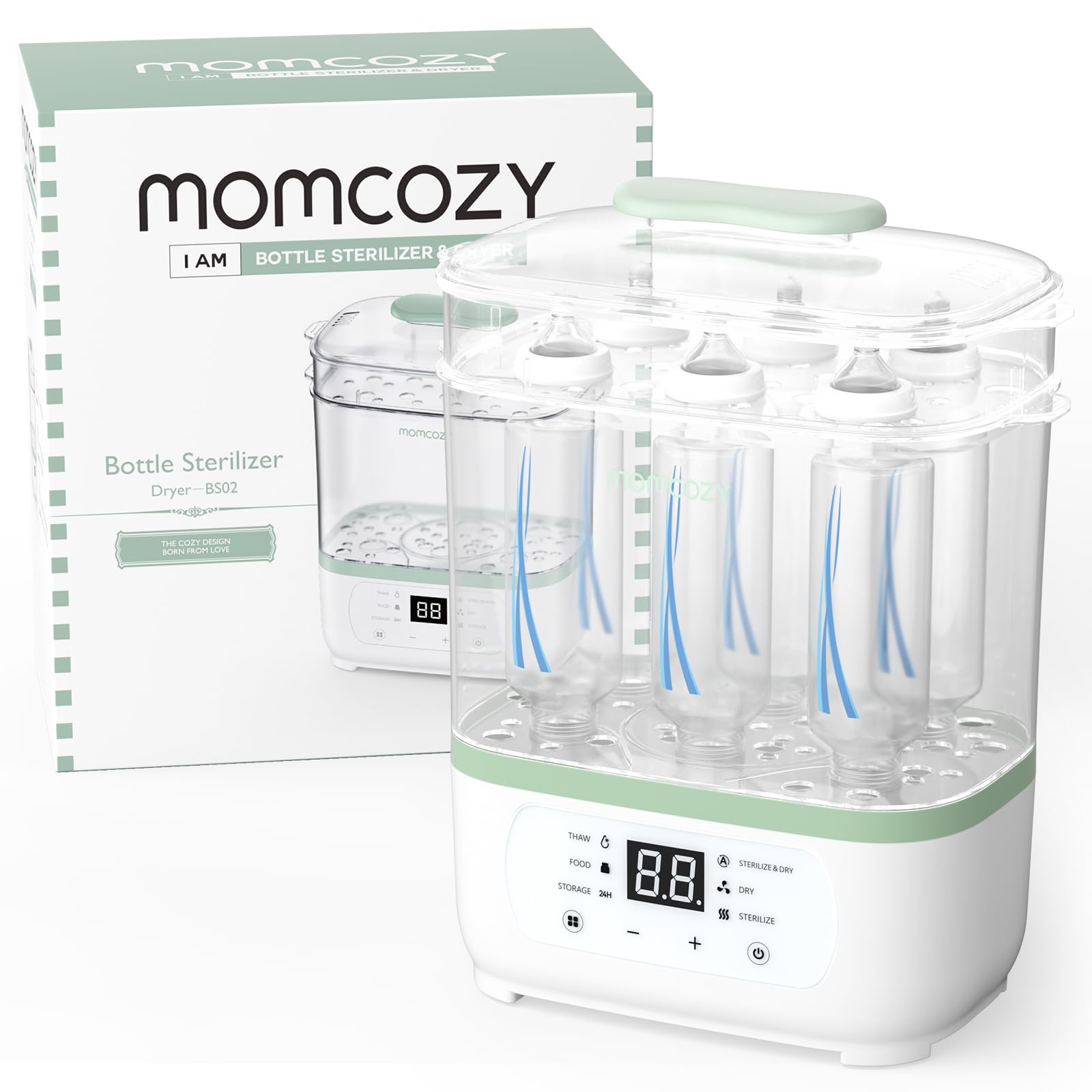 Esterilizador De Botellas Momcozy 8 En 1 Eléctrico A Vapor Con Secador - Venta Internacional.