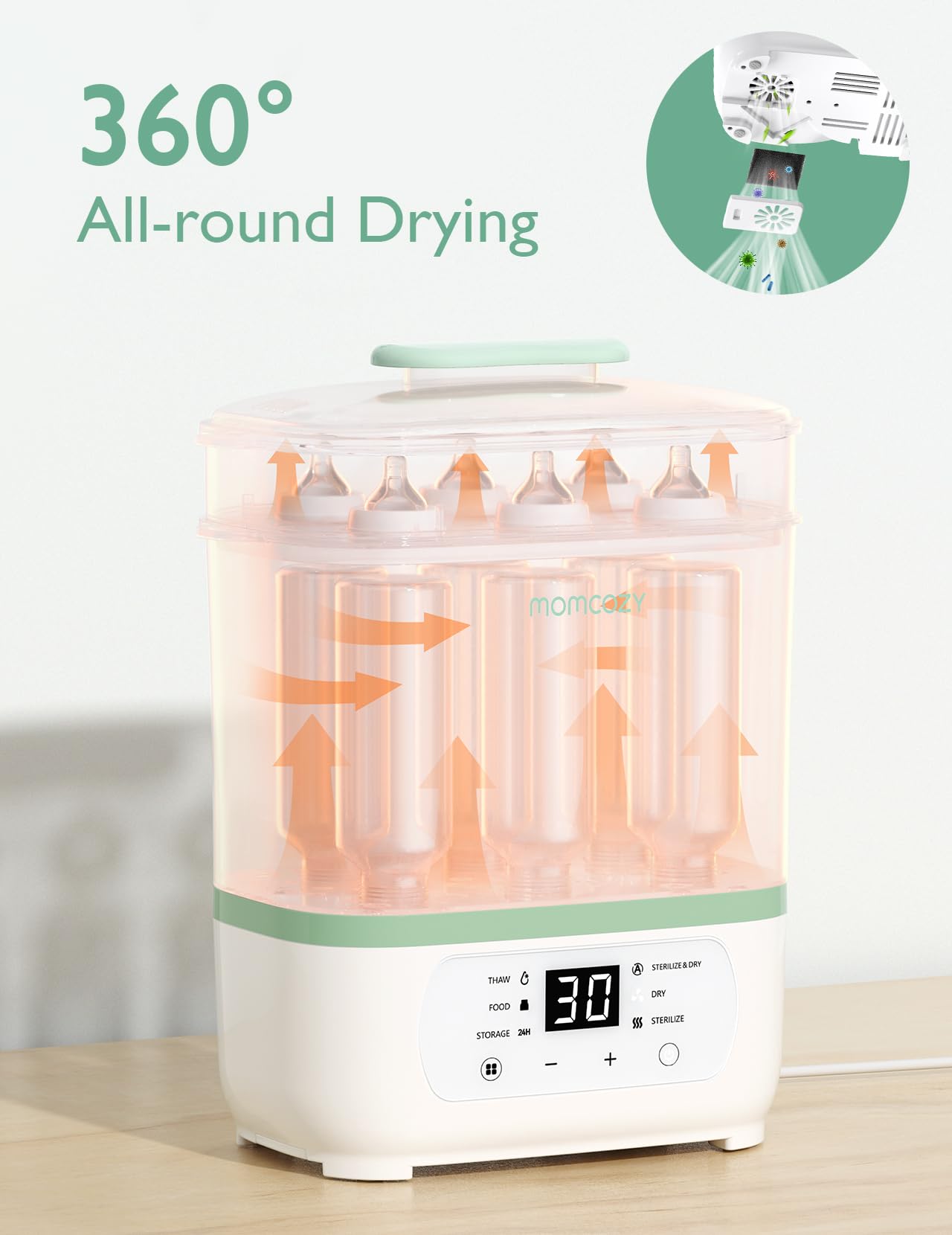 Foto 4 pulgar | Esterilizador De Botellas Momcozy 8 En 1 Eléctrico A Vapor Con Secador - Venta Internacional.