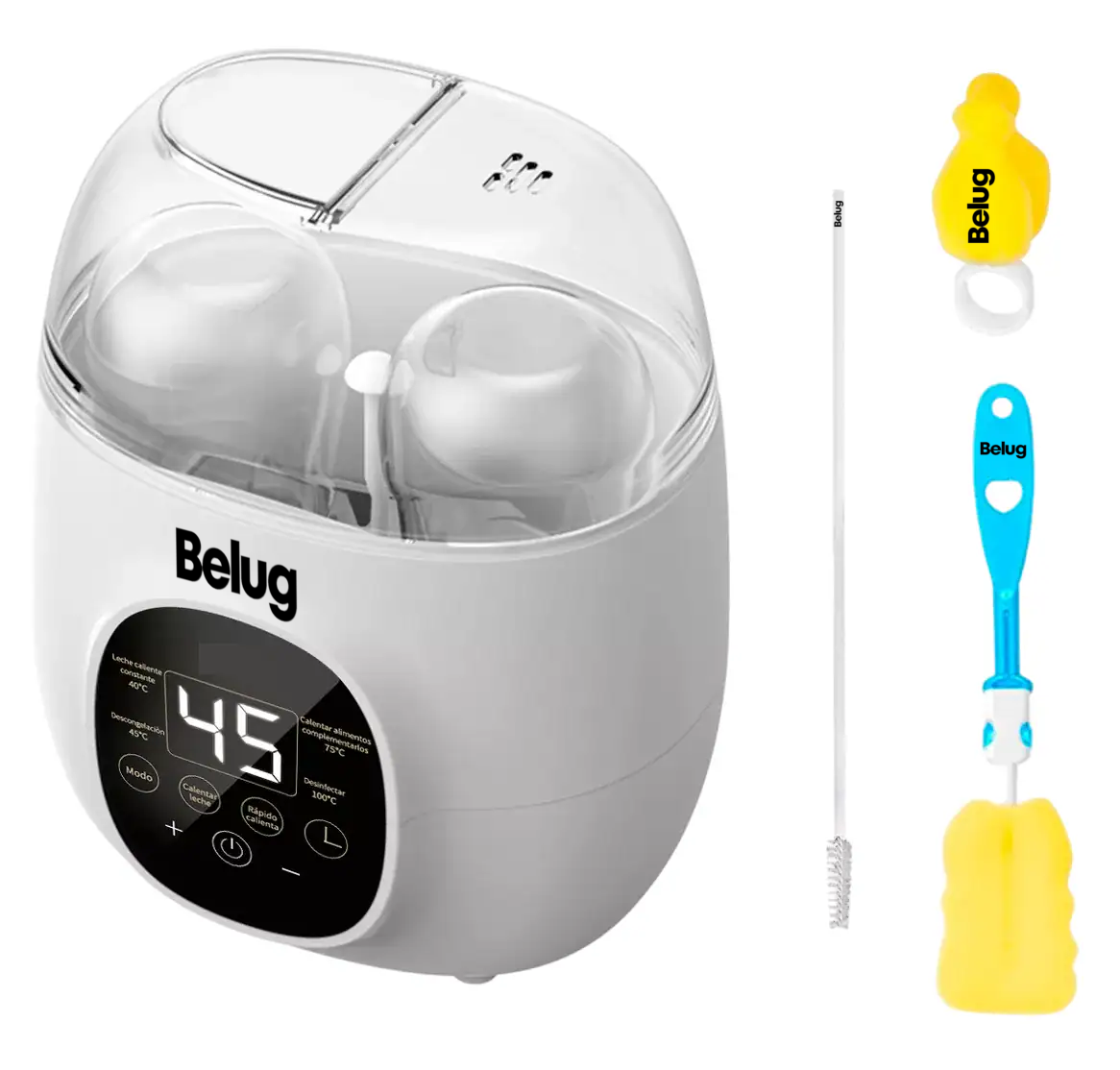 Calentador Esterilizador Biberones Control Táctil Para 8 En 1, Belug  Blanco