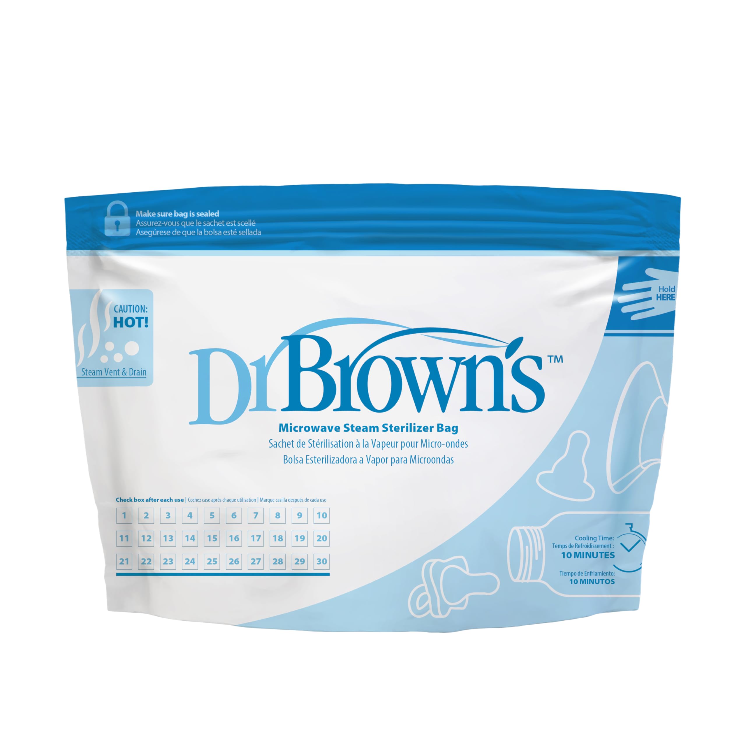 Foto 7 | Bolsas Esterilizadoras A Vapor Para Microondas Dr. Brown's, Paquete De 5 - Venta Internacional.