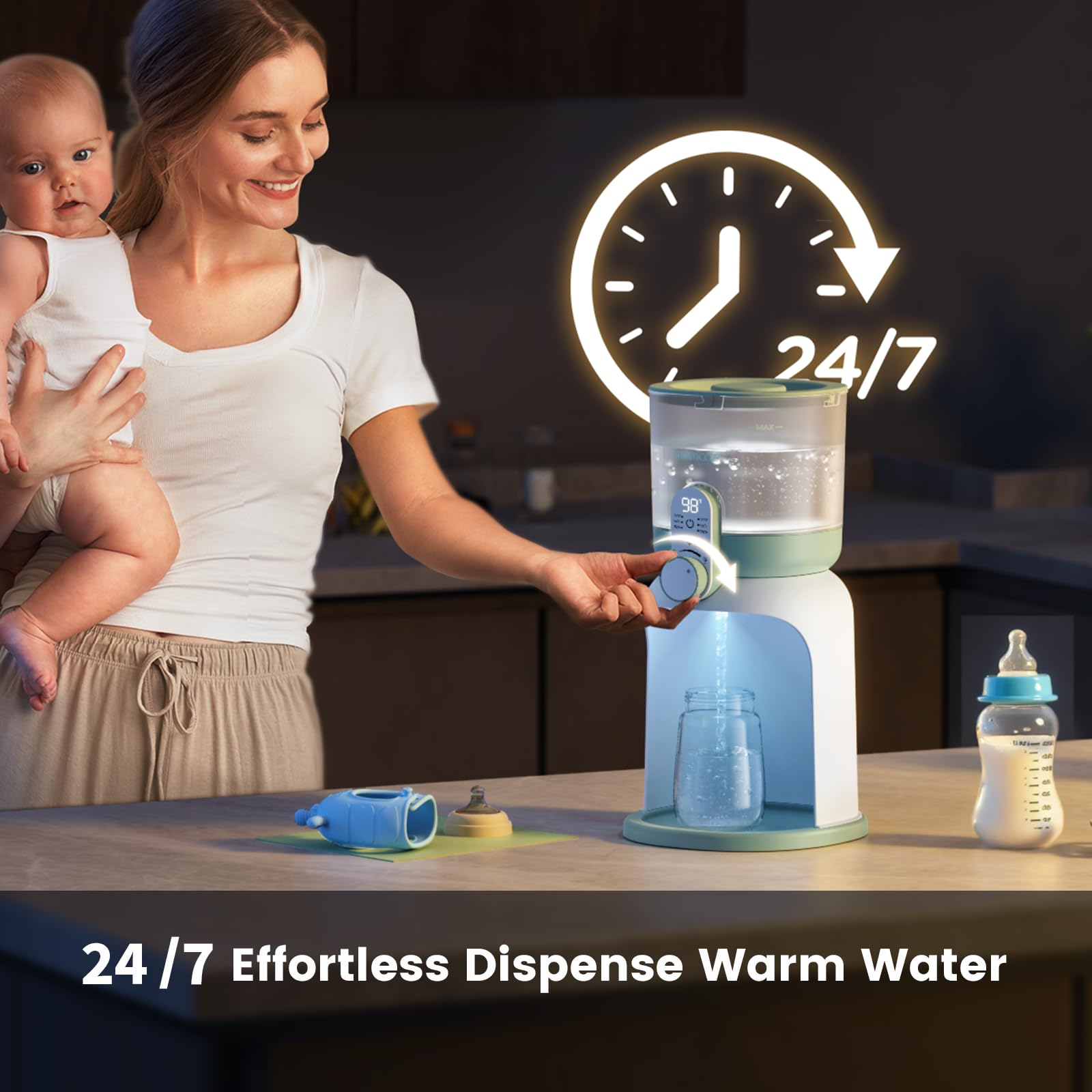 Foto 5 pulgar | Calentador De Biberones Momcozy, Doble Luz, 1,7 L, Con Dispensador De Fórmula - Venta Internacional.