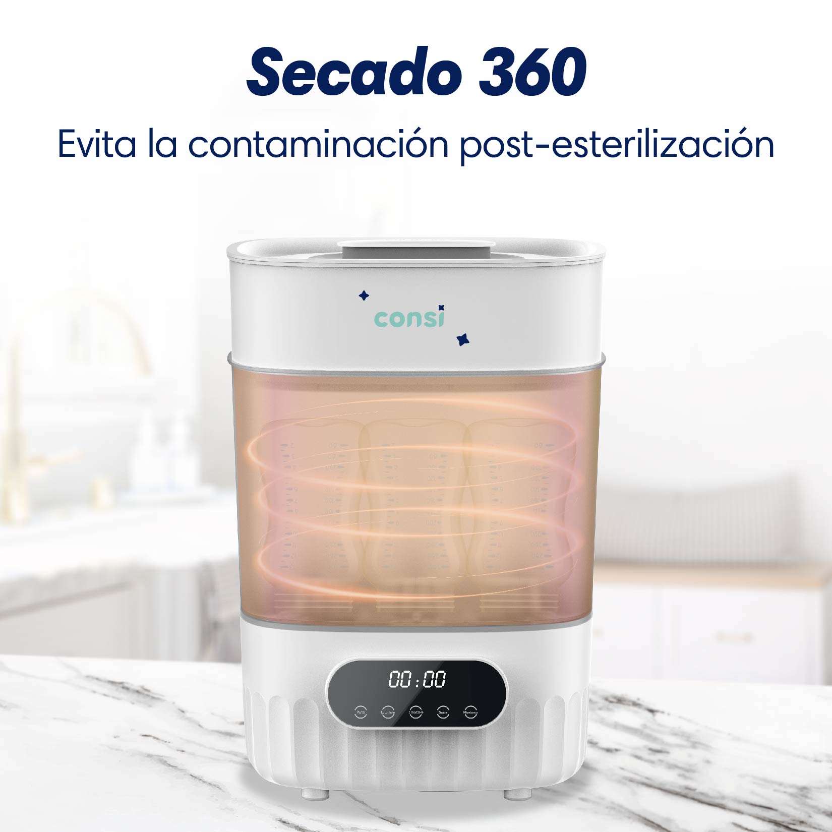Foto 4 pulgar | Consi Esterilizador De Biberones Y Secador, Accesorios De Bebé (esteriliza Hasta 8 Biberones), Con Panel Táct