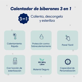 Foto 2 | Consi Esterilizador De Biberones Y Calentador Rápido De Leche Con Temporizador, Panel Táctil, Protección Con