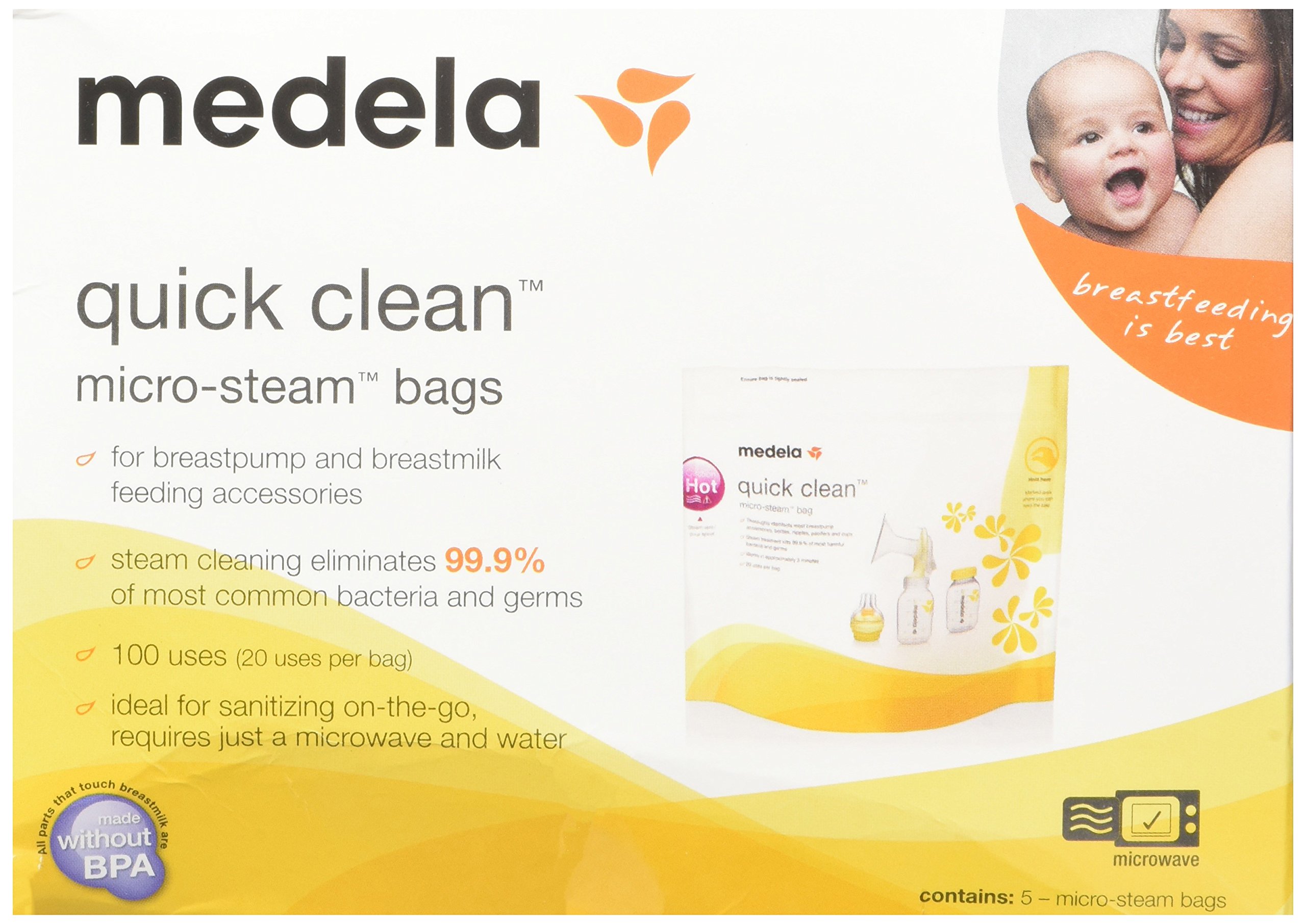 Foto 2 pulgar | Bolsas Micro-steam Medela Quick Clean 10 Bolsas (2x5) - Venta Internacional.