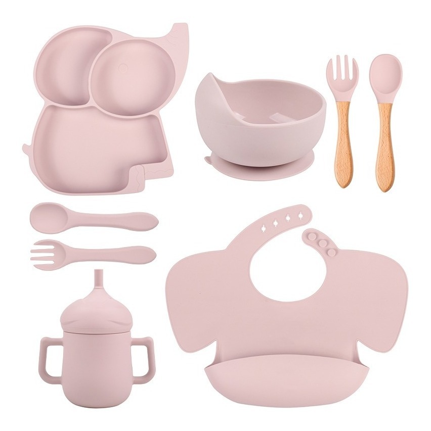 Kit de Alimentación para Bebe Funbu 8 piezas color Rosa