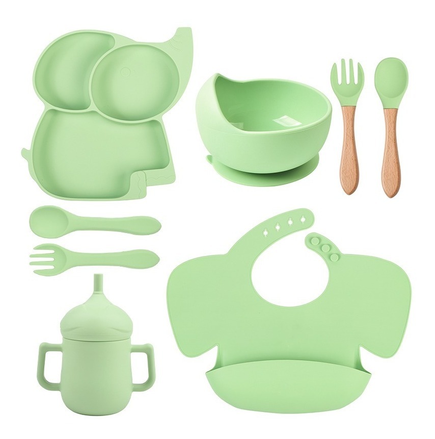 Kit de Alimentación para Bebe Funbu 8 piezas color Verde