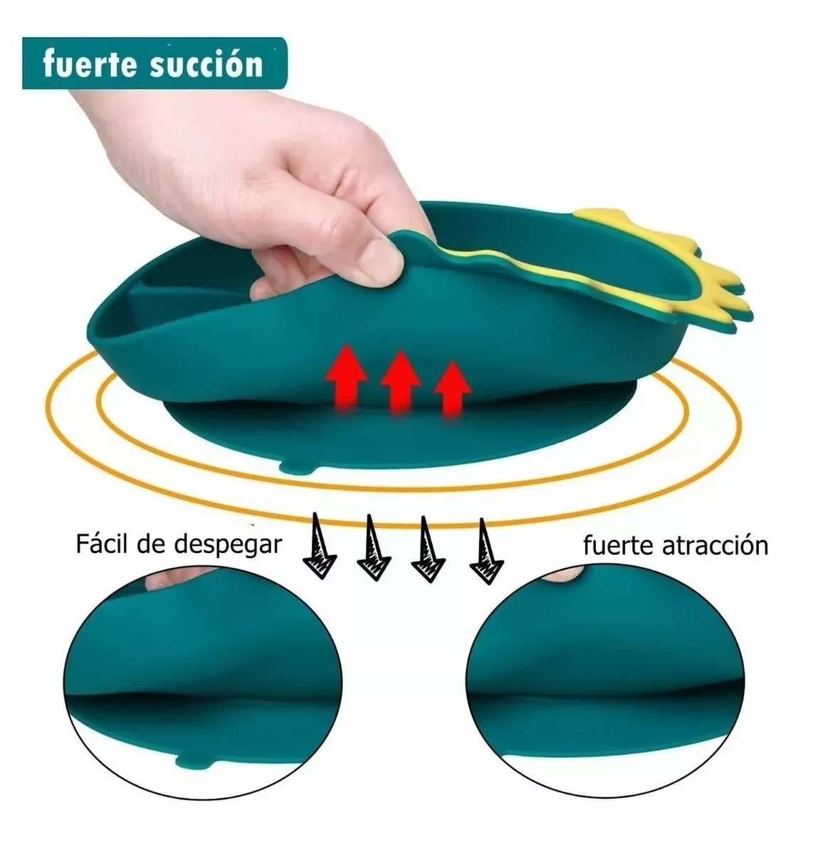 Foto 3 pulgar | Juego de Platos de Silicona para Bebé 8 Piezas Verdes