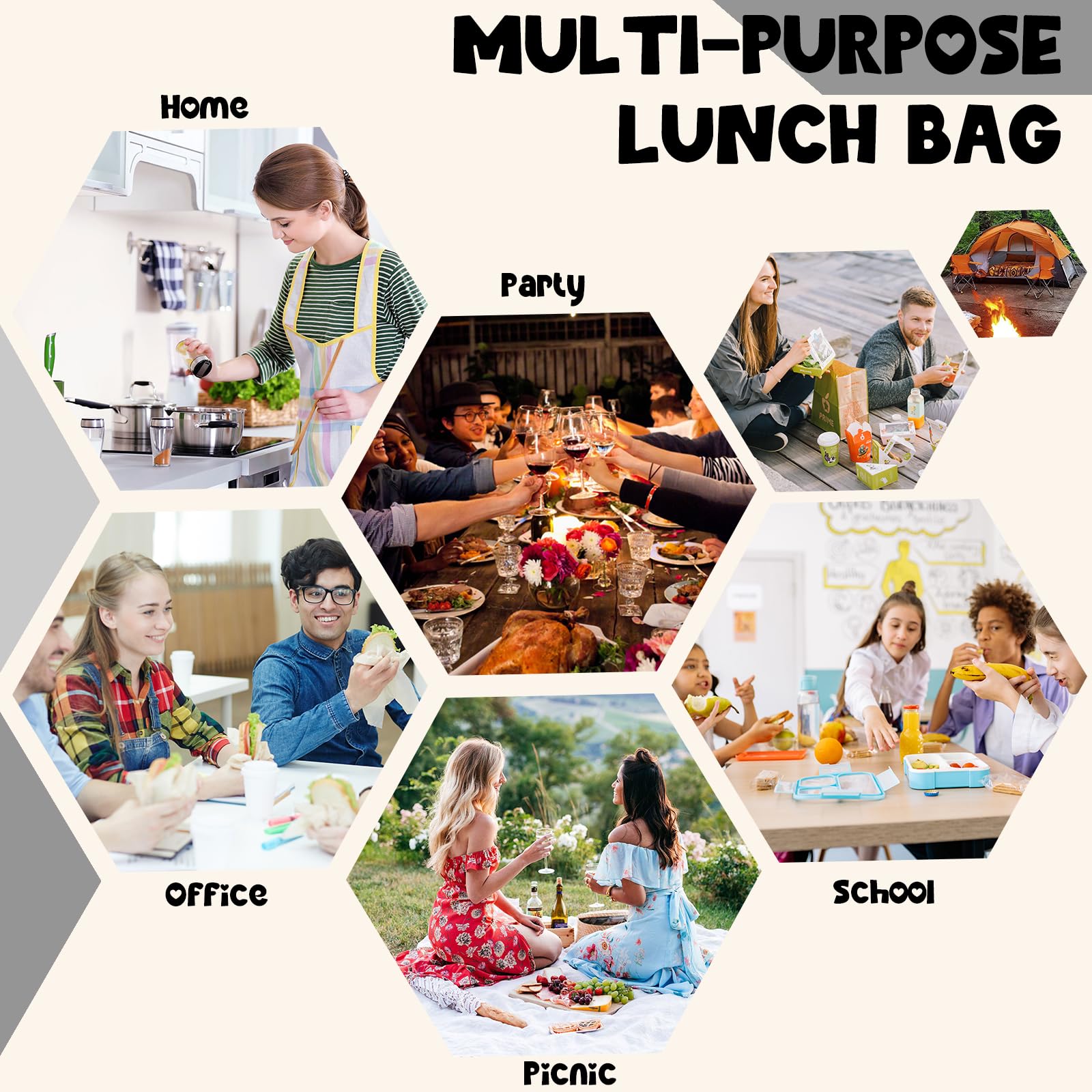 Foto 6 pulgar | Bolsa De Almuerzo Bluboon, Aislante De Pana, Reutilizable, De Gran Capacidad - Venta Internacional.