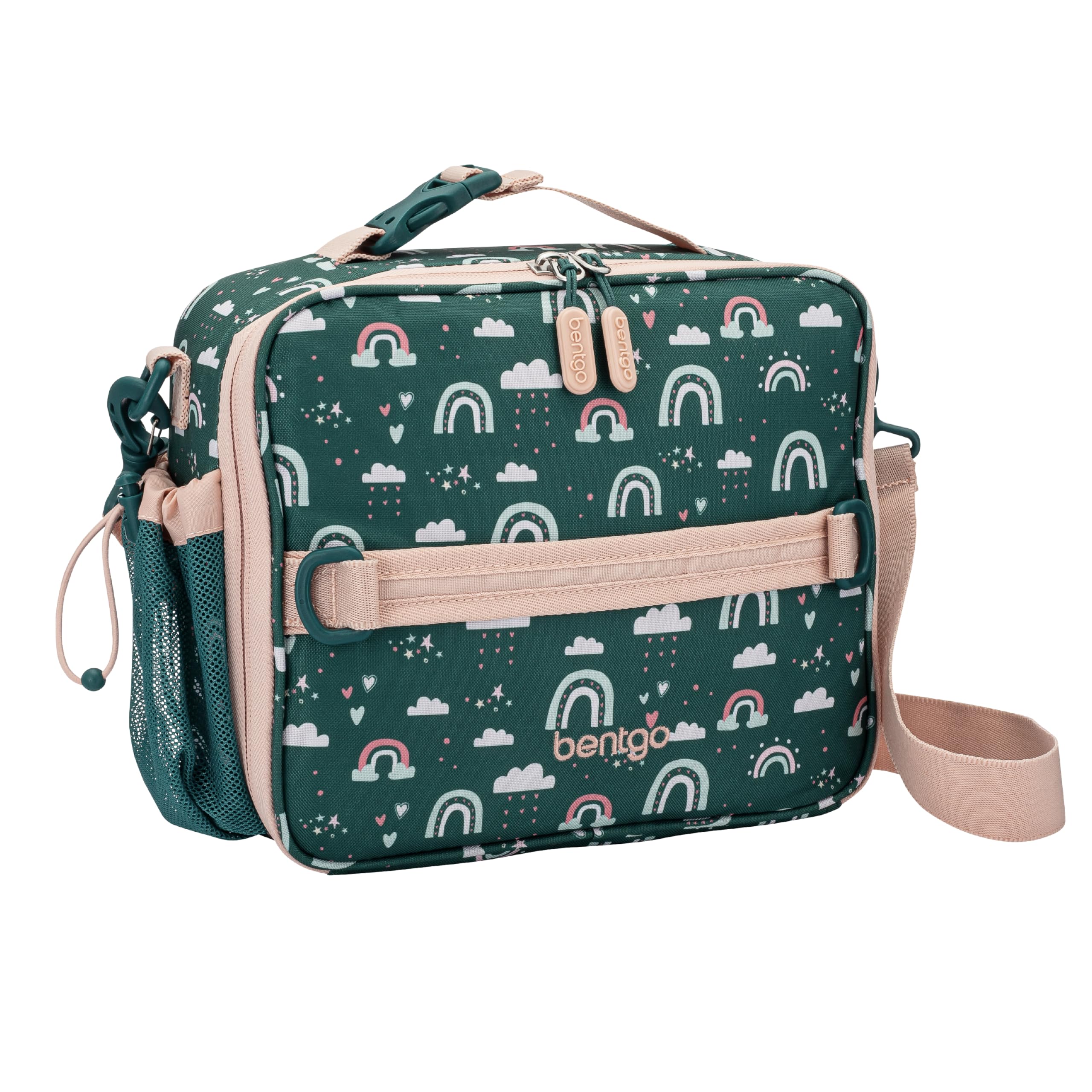 Bolsa De Almuerzo Bentgo Kids, Duradera, Con Doble Aislamiento, Color Verde Arcoíris - Venta Internacional.