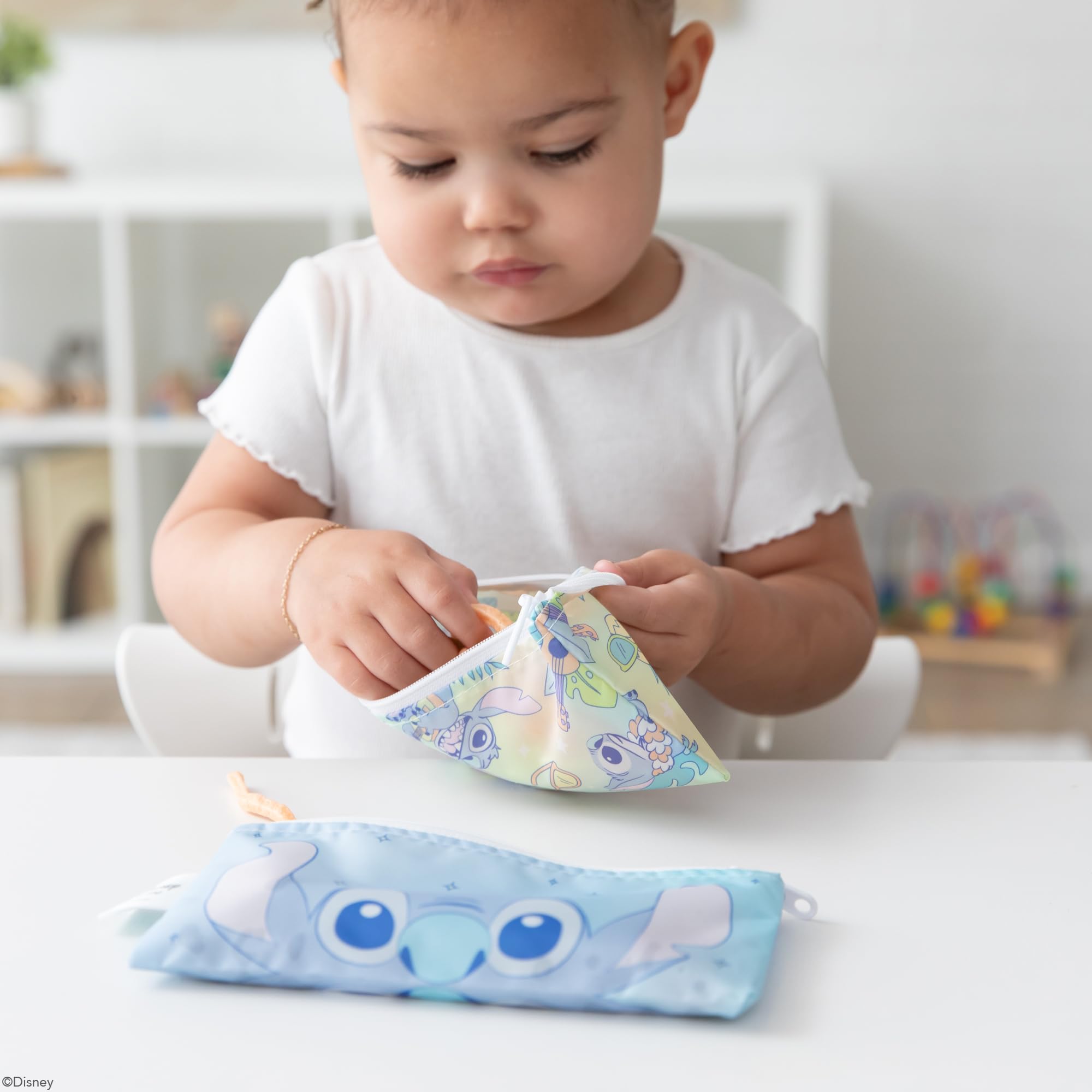 Foto 4 pulgar | Bolsas Reutilizables Para Aperitivos Bumkins Disney Stitch, Paquete De 2 - Venta Internacional.