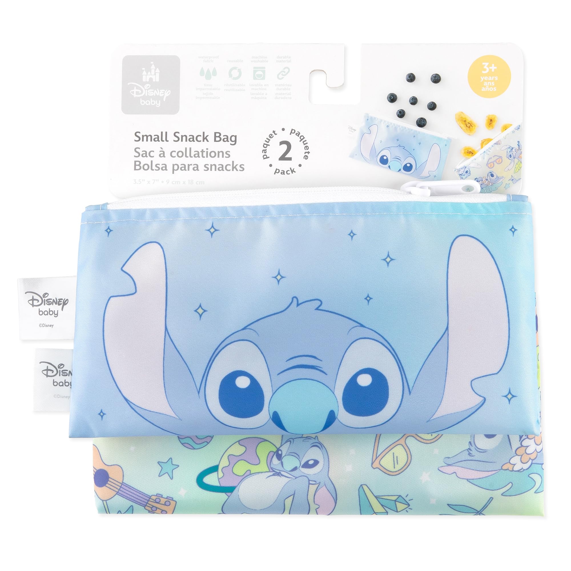 Foto 7 pulgar | Bolsas Reutilizables Para Aperitivos Bumkins Disney Stitch, Paquete De 2 - Venta Internacional.