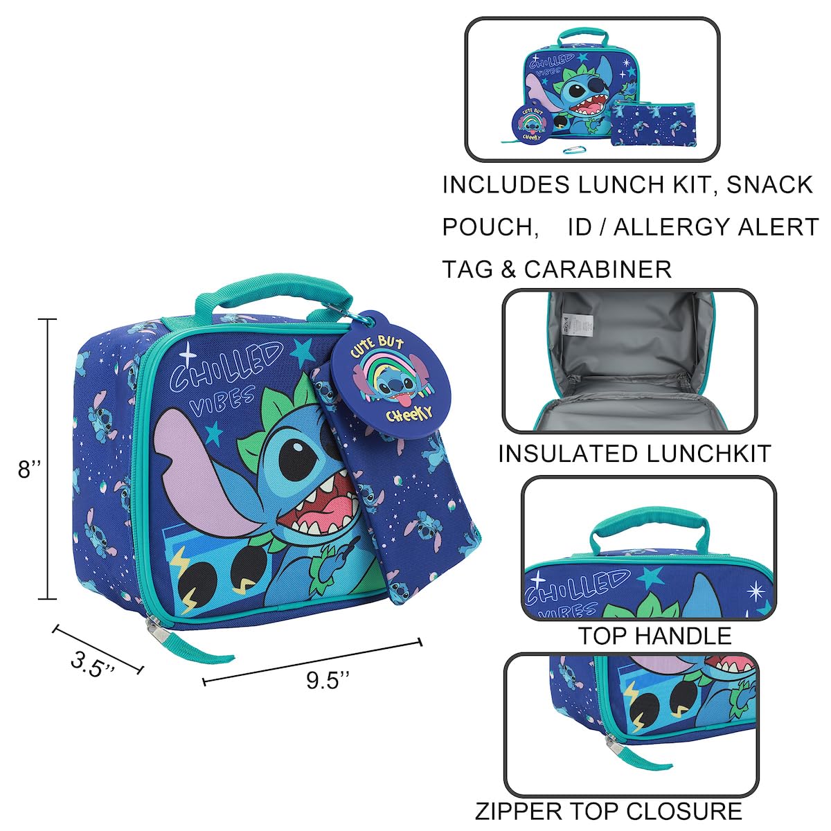 Foto 4 pulgar | Set Lonchera Disney Stitch Chilled Vibes Juego de 3 Piezas - Venta Internacional