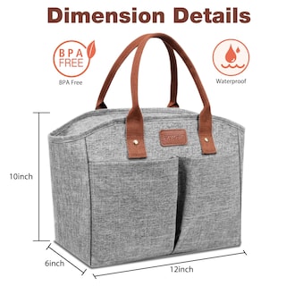 Foto 5 | Bolsa de Almuerzo Easyfun con Aislamiento Térmico Gris Unisex - Venta Internacional
