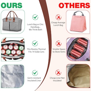 Foto 6 | Bolsa de Almuerzo Easyfun con Aislamiento Térmico Gris Unisex - Venta Internacional