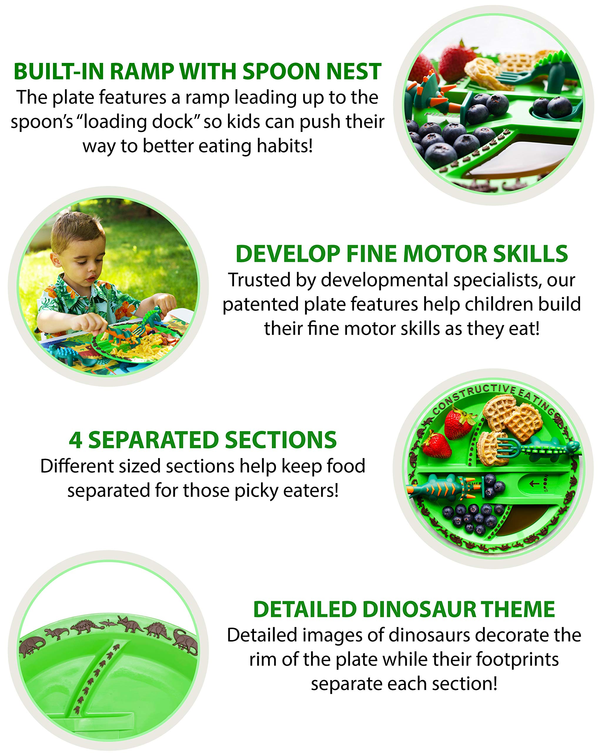 Foto 7 pulgar | Juego De Vajilla Constructive Eating Para Niños De 1 A 3 Años, Dinosaurio - Venta Internacional.