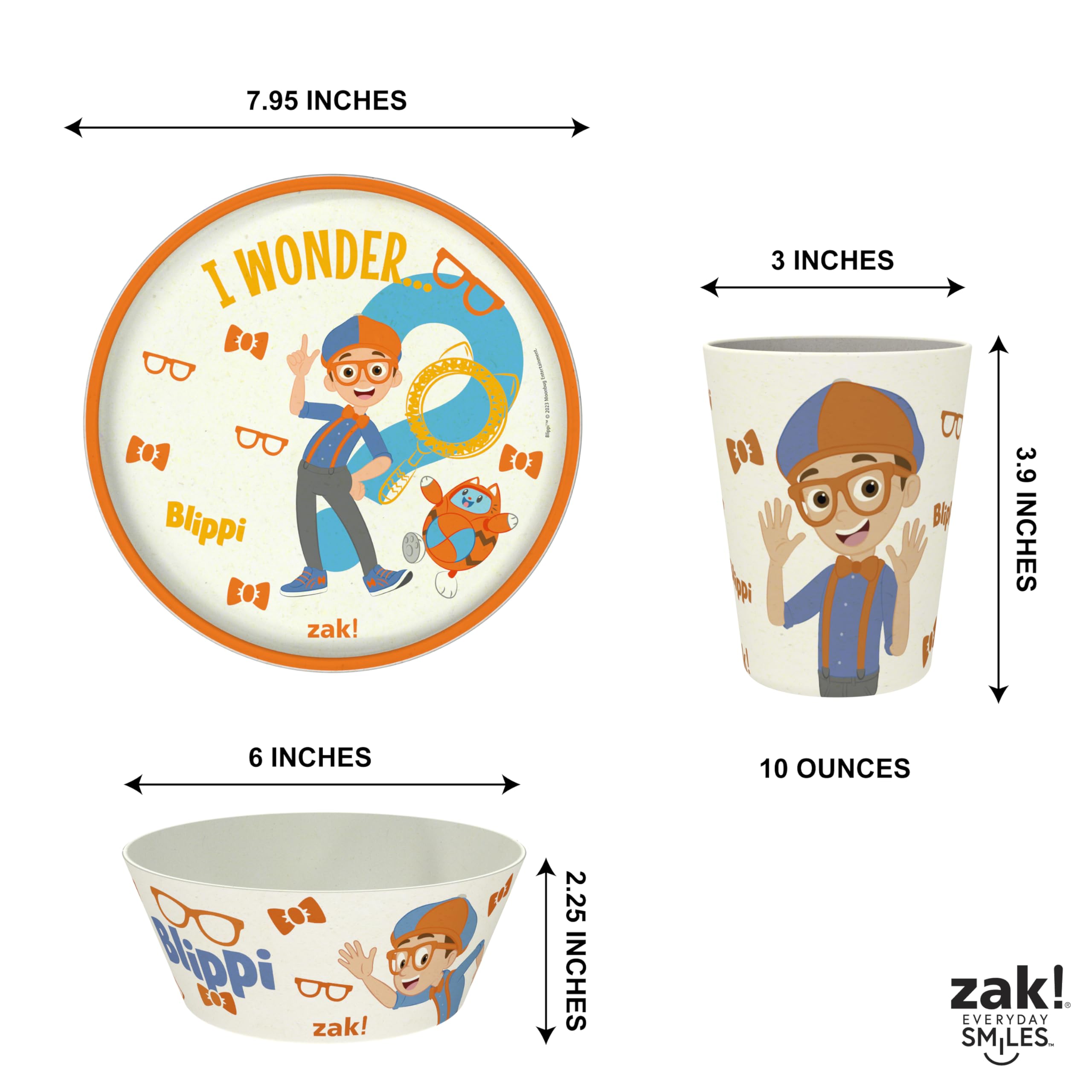 Foto 6 pulgar | Juego de Vajilla Blippi Kids de 3 Piezas Melamina de Zak Designs - Venta Internacional