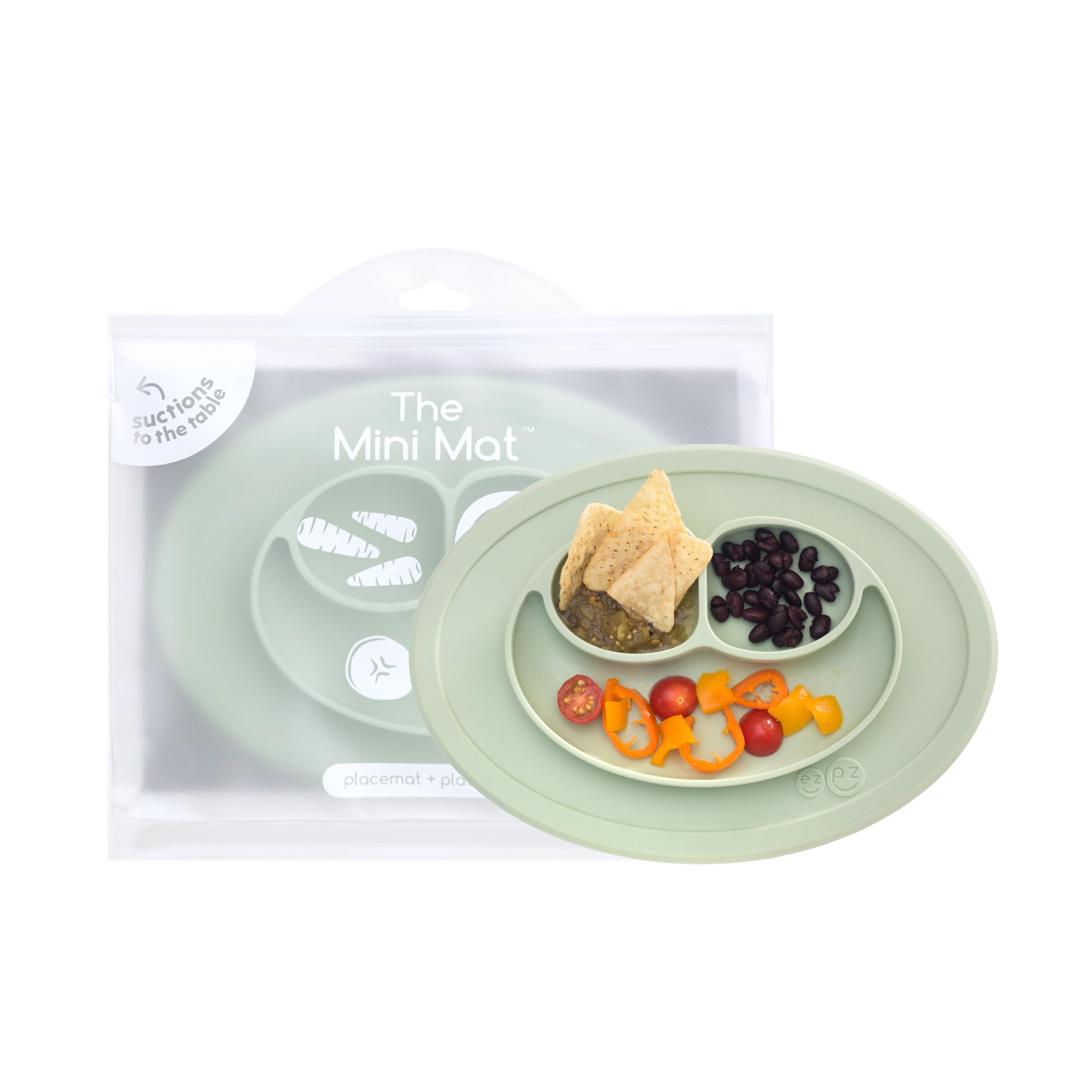 Plato de Silicona para Bebés Ezpz con Ventosa Sage - Venta Internacional