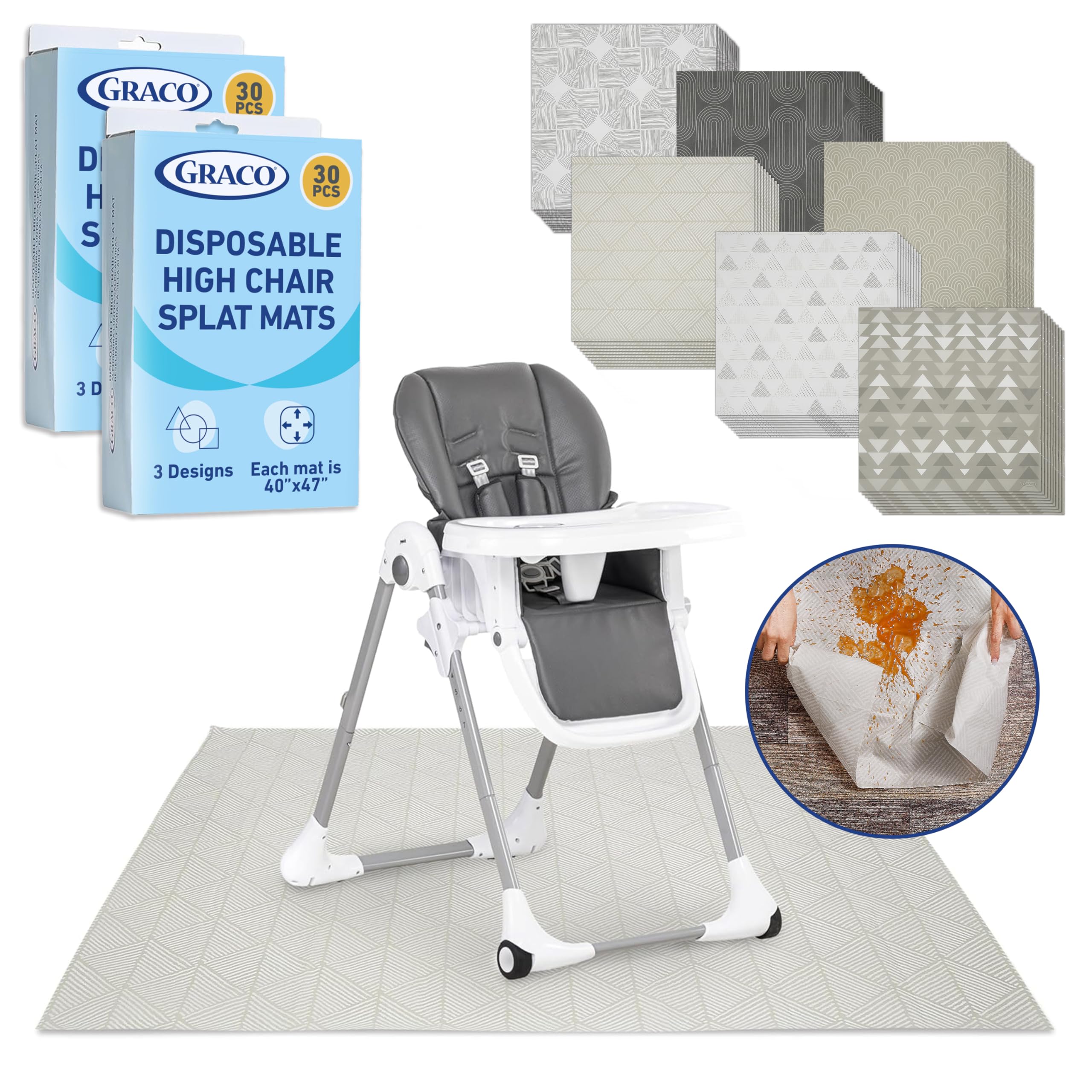 Alfombrillas Desechables Graco, 60 Unidades, 47 X 40 Cm, Biodegradables - Venta Internacional.