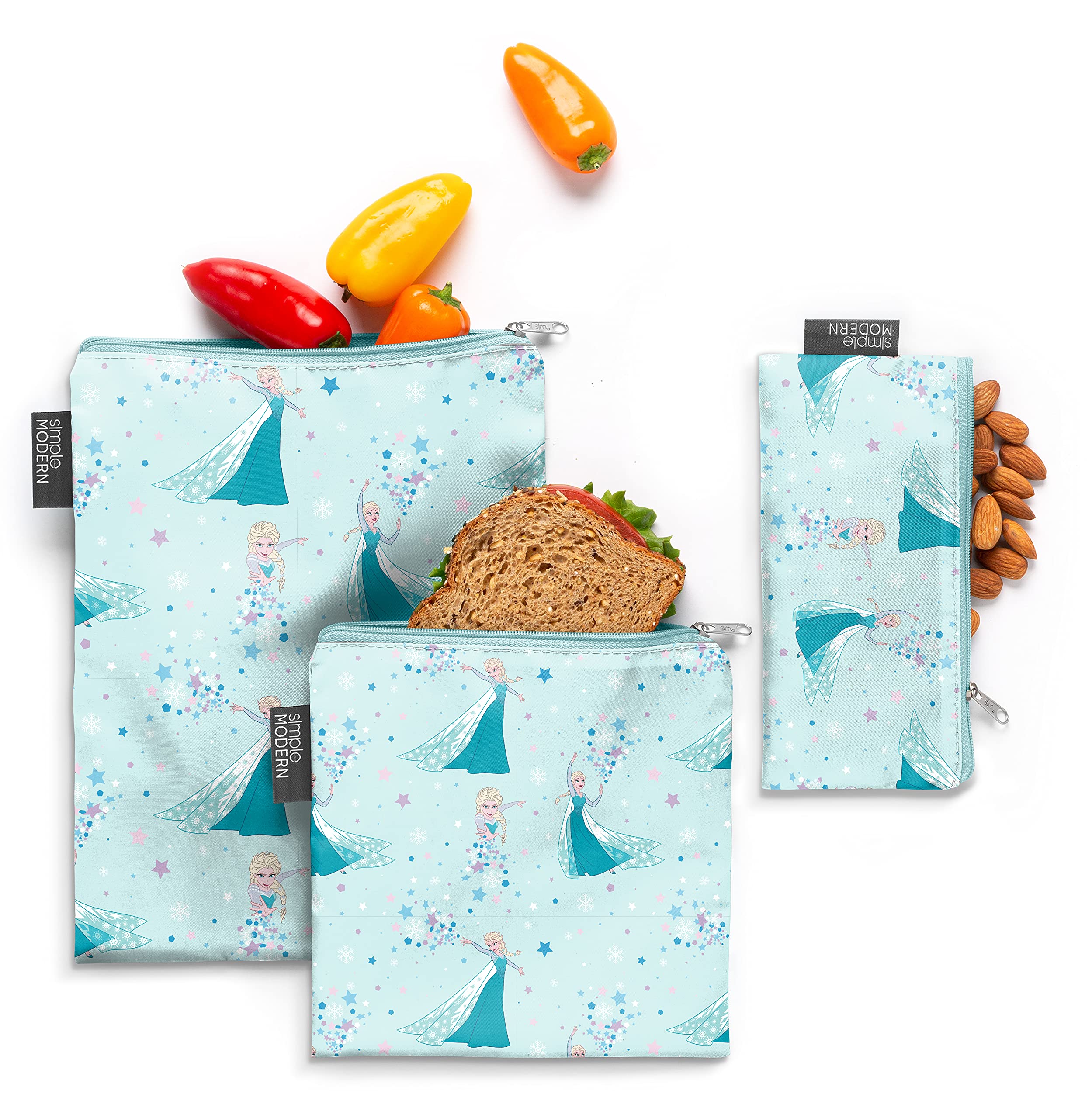 Bolsas Para Aperitivos, Sencillas Y Modernas, Colección Disney Ellie, Paquete De 3 - Venta Internacional.