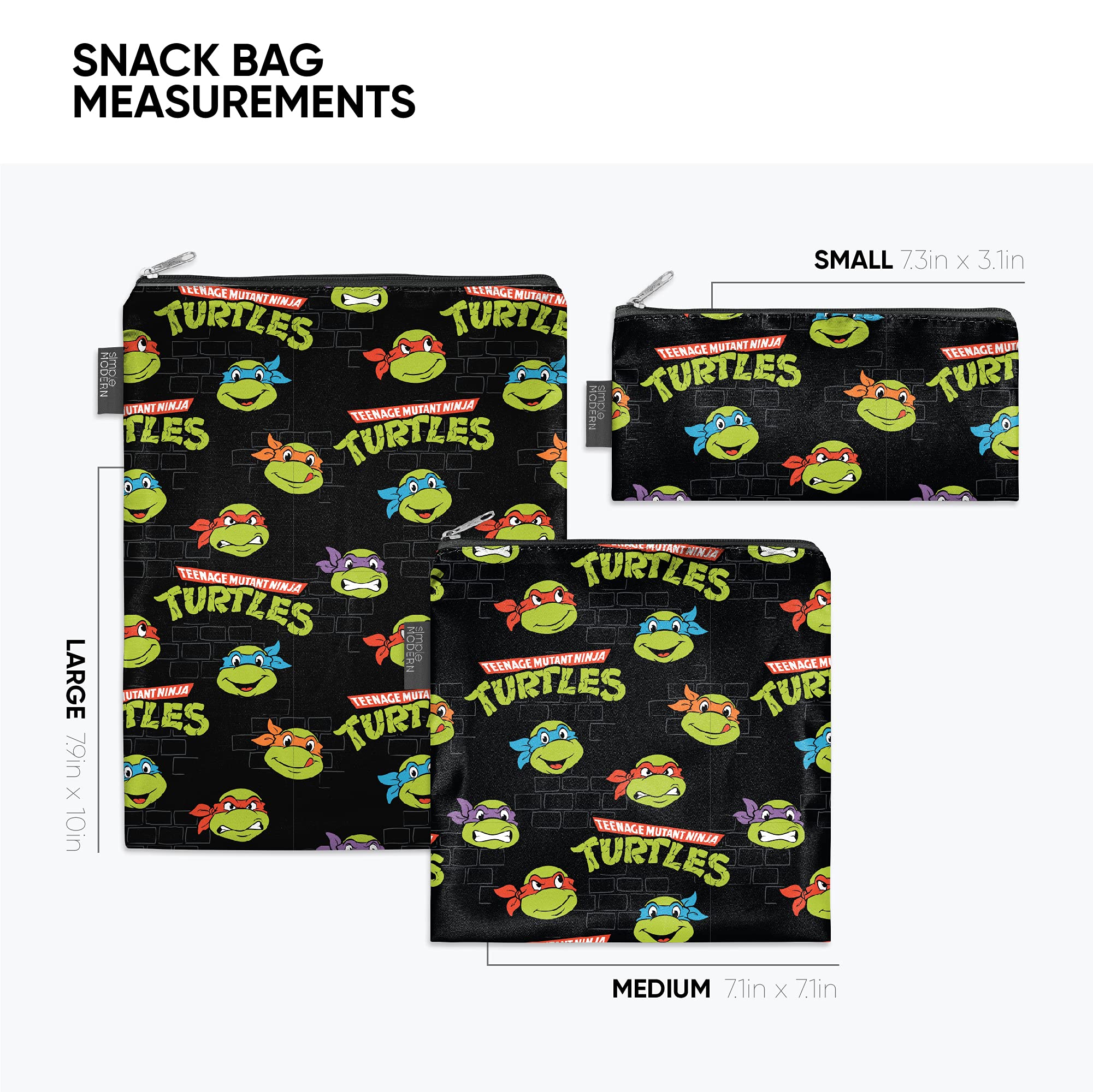 Foto 3 pulgar | Bolsas Para Aperitivos Sencillas Y Modernas Nickelodeon Viacom, Reutilizables, Paquete De 3 - Venta Internacional.