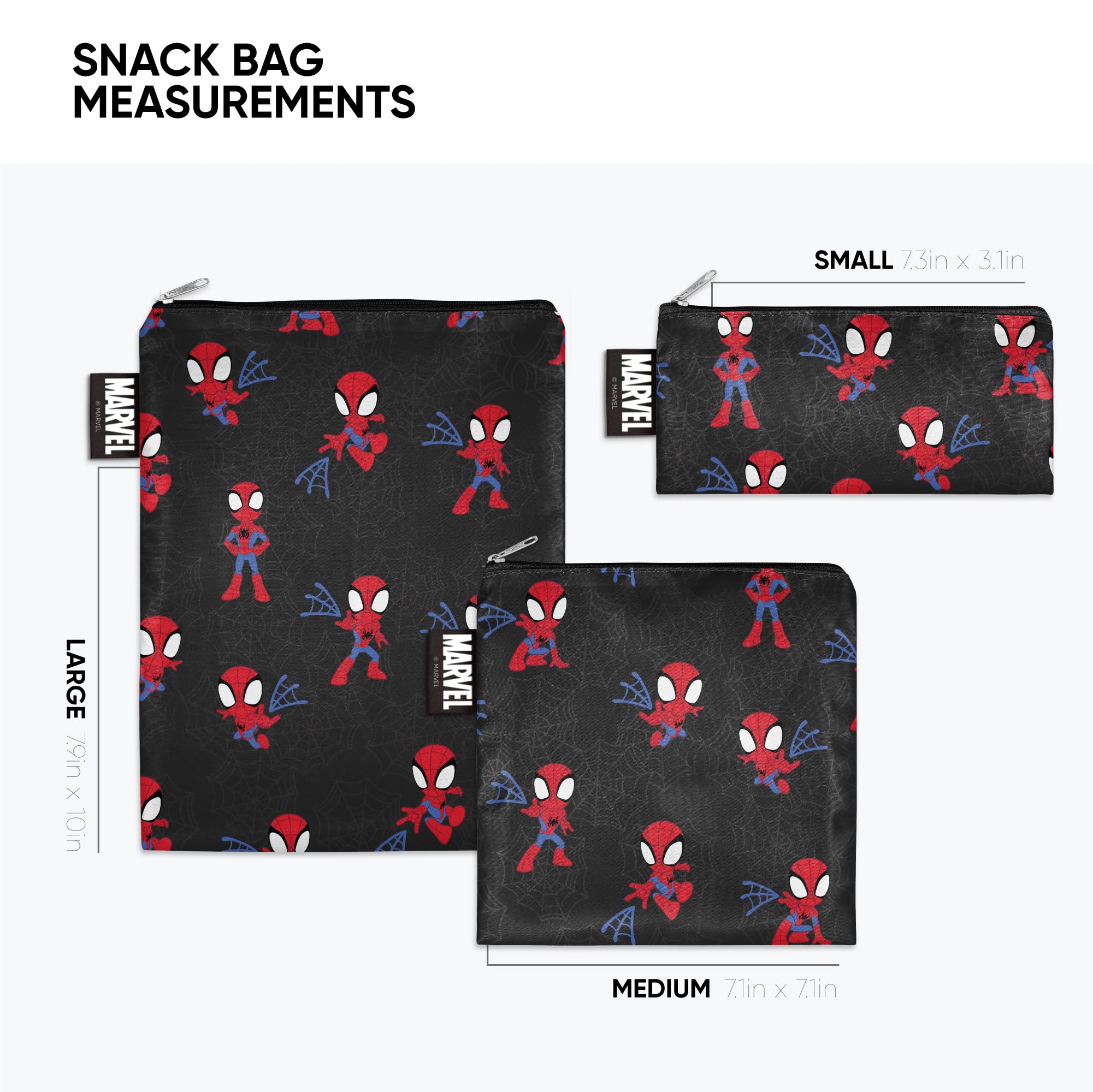 Foto 3 pulgar | Bolsas Reutilizables Para Aperitivos, Sencillas Y Modernas, Marvel Spider-man, Paquete De 3 - Venta Internacional.