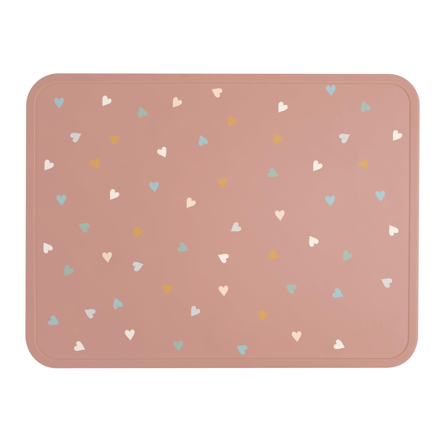 Foto 2 pulgar | Mantel Individual De Silicona Simple Modern Piper Collection Hearts Pink - Venta Internacional.