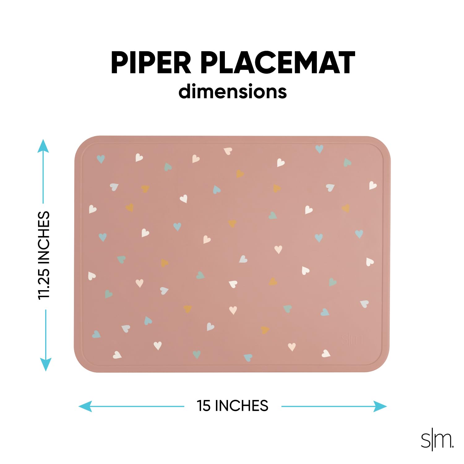Foto 3 pulgar | Mantel Individual De Silicona Simple Modern Piper Collection Hearts Pink - Venta Internacional.