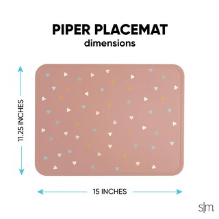 Foto 2 | Mantel Individual De Silicona Simple Modern Piper Collection Hearts Pink - Venta Internacional.