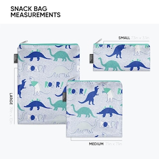 Foto 2 | Bolsas Para Aperitivos Simple Modern Collection Ellie, Paquete De 3 Unidades, Dinosaur Roar - Venta Internacional.