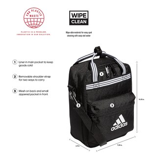 Foto 2 | Bolsa De Almuerzo Adidas Squad Insulated 7l, Color Negro/blanco, Unisex - Venta Internacional.