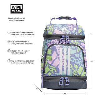 Foto 2 | Bolsa De Almuerzo Adidas Excel 2, Aislante, Unisex, Color Morado Claro/ónix - Venta Internacional.