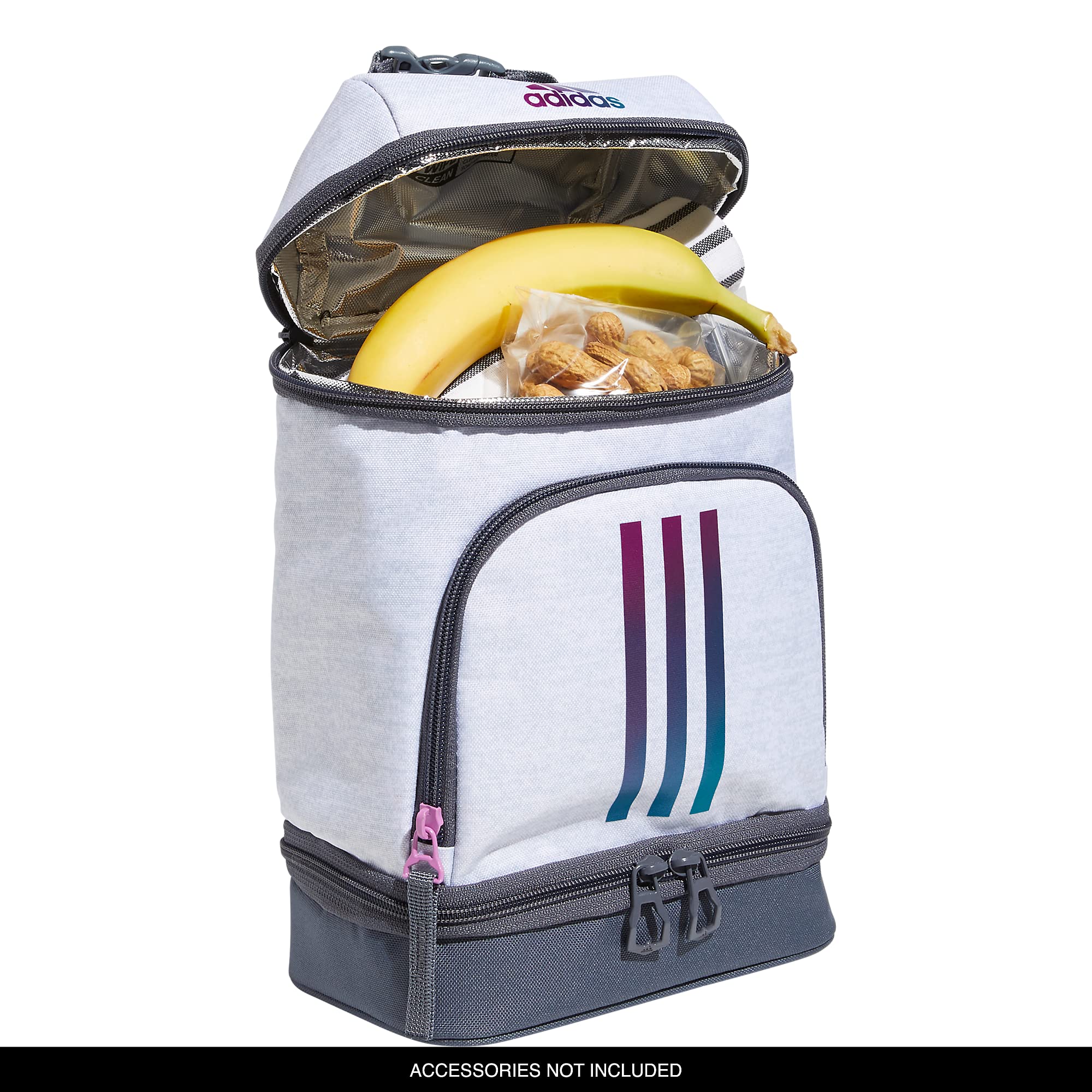 Foto 2 | Bolsa De Almuerzo Adidas Excel 2 Con Aislamiento, Color Blanco, Cromo Sombrío Y Gris Ónix - Venta Internacional.