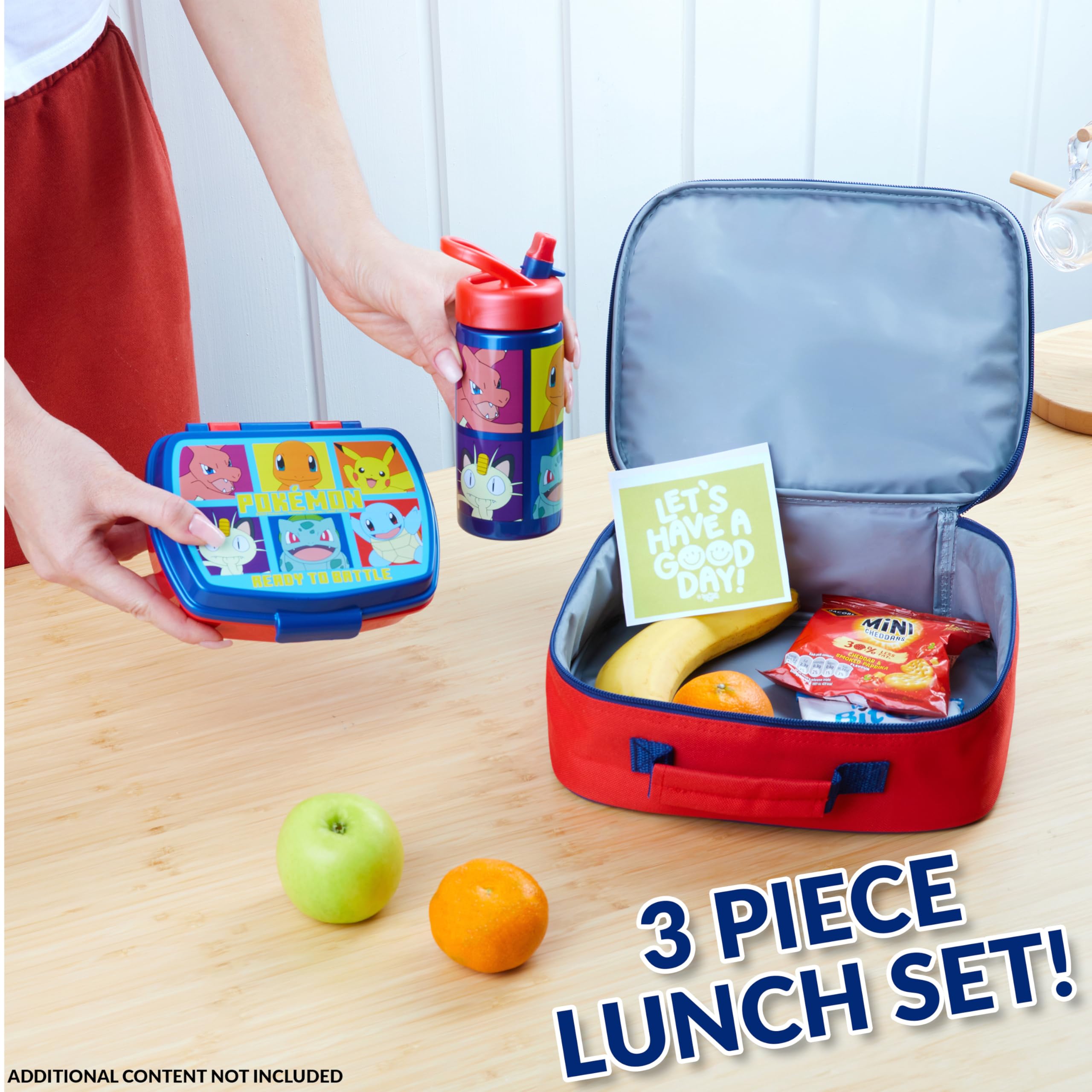 Foto 2 | Set de Bolsas De Almuerzo Con Aislamiento Para Niños Pokémon Con Lonchera Y Botella - Venta Internacional