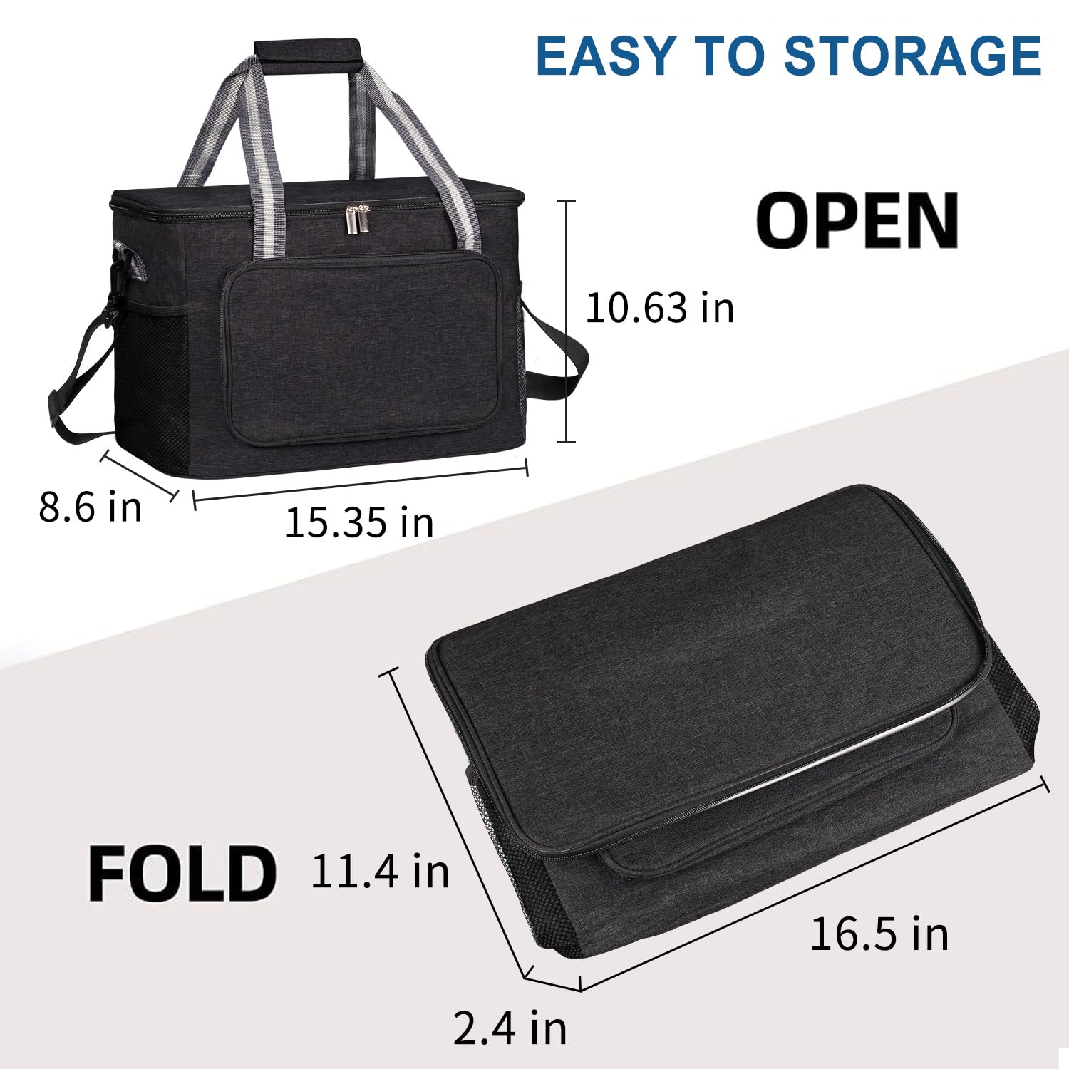 Foto 2 | Bolsa Térmica Iknoe Grande, 24 Litros, Aislante, A Prueba De Fugas, Negra, 36 Latas - Venta Internacional.