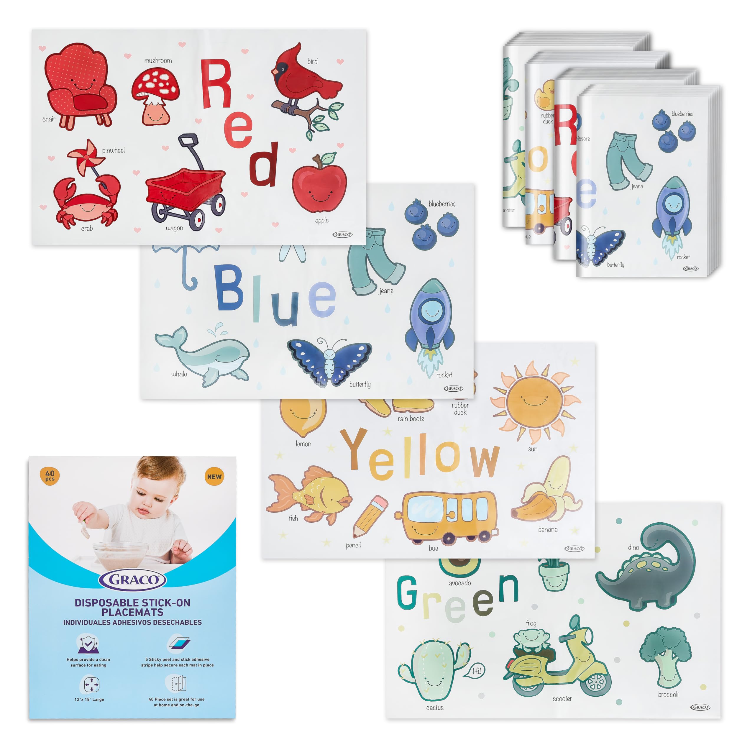 Manteles Individuales Adhesivos Desechables Graco Baby 40 Unidades - Venta Internacional.