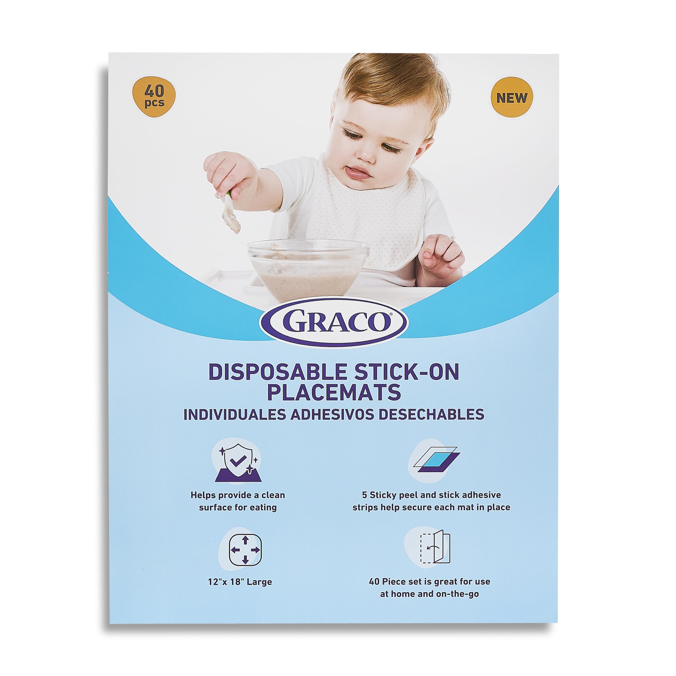 Foto 6 | Manteles Individuales Adhesivos Desechables Graco Baby 40 Unidades - Venta Internacional.