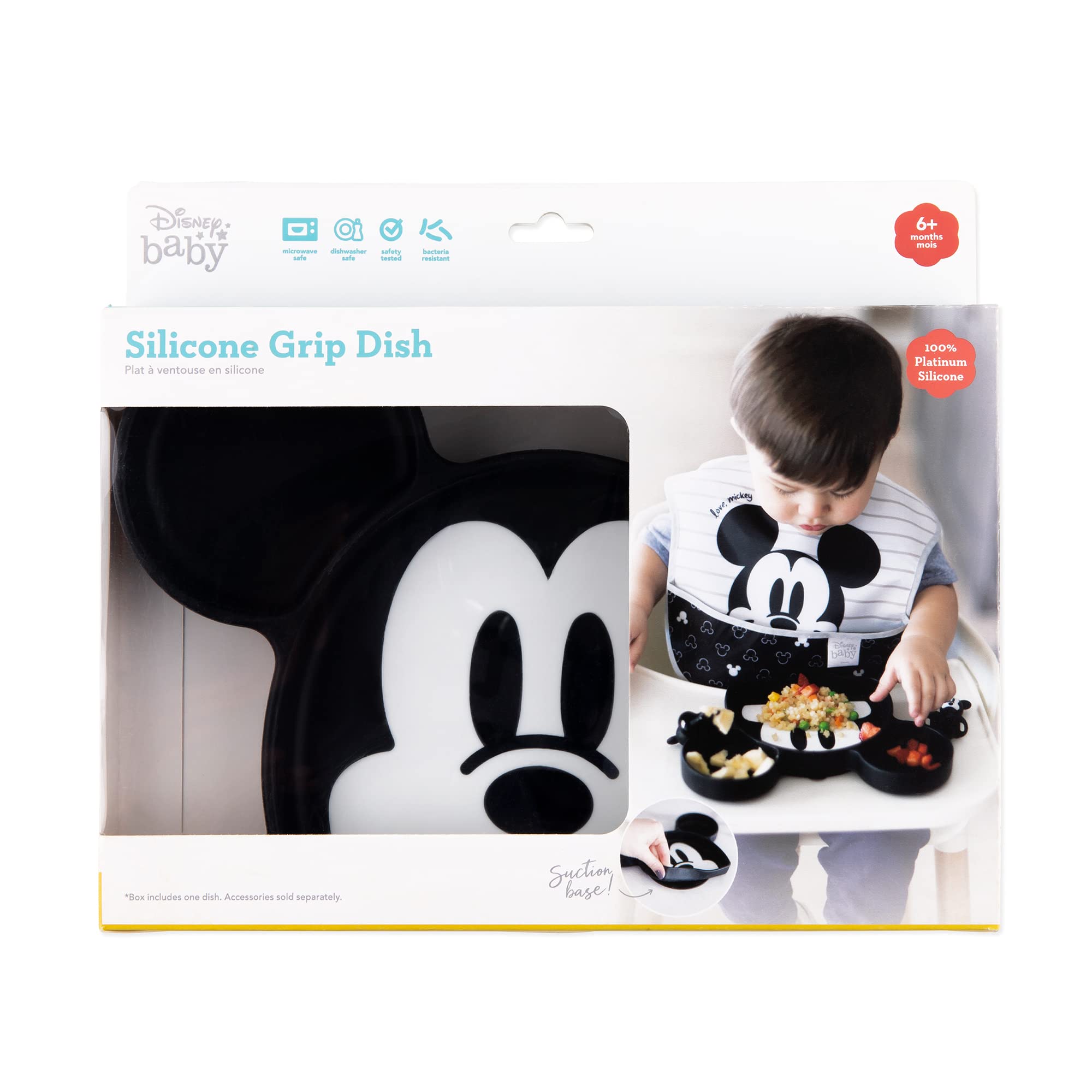 Foto 7 pulgar | Plato Con Agarre De Silicona Bumkins Disney Mickey Mouse - Venta Internacional.