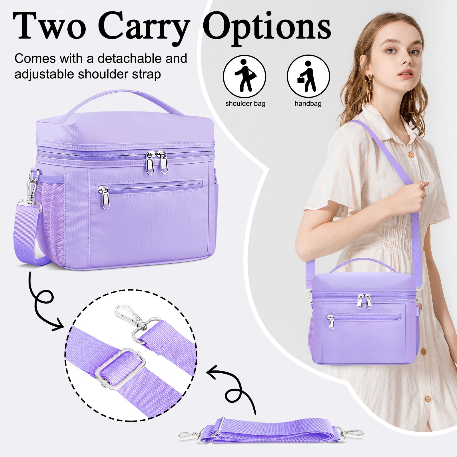 Foto 5 pulgar | Bolsa De Almuerzo Dalinda Para Mujer, Ligera Y Aislante, Color Morado - Venta Internacional.