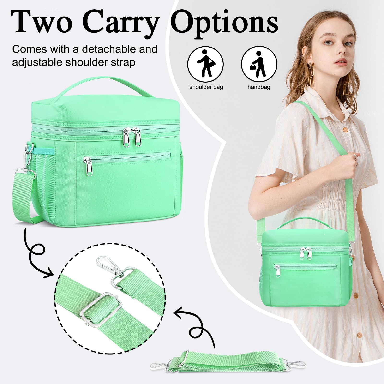 Foto 5 pulgar | Bolsa De Almuerzo Dalinda, Ligera, Aislante, A Prueba De Fugas, Color Verde Menta - Venta Internacional.