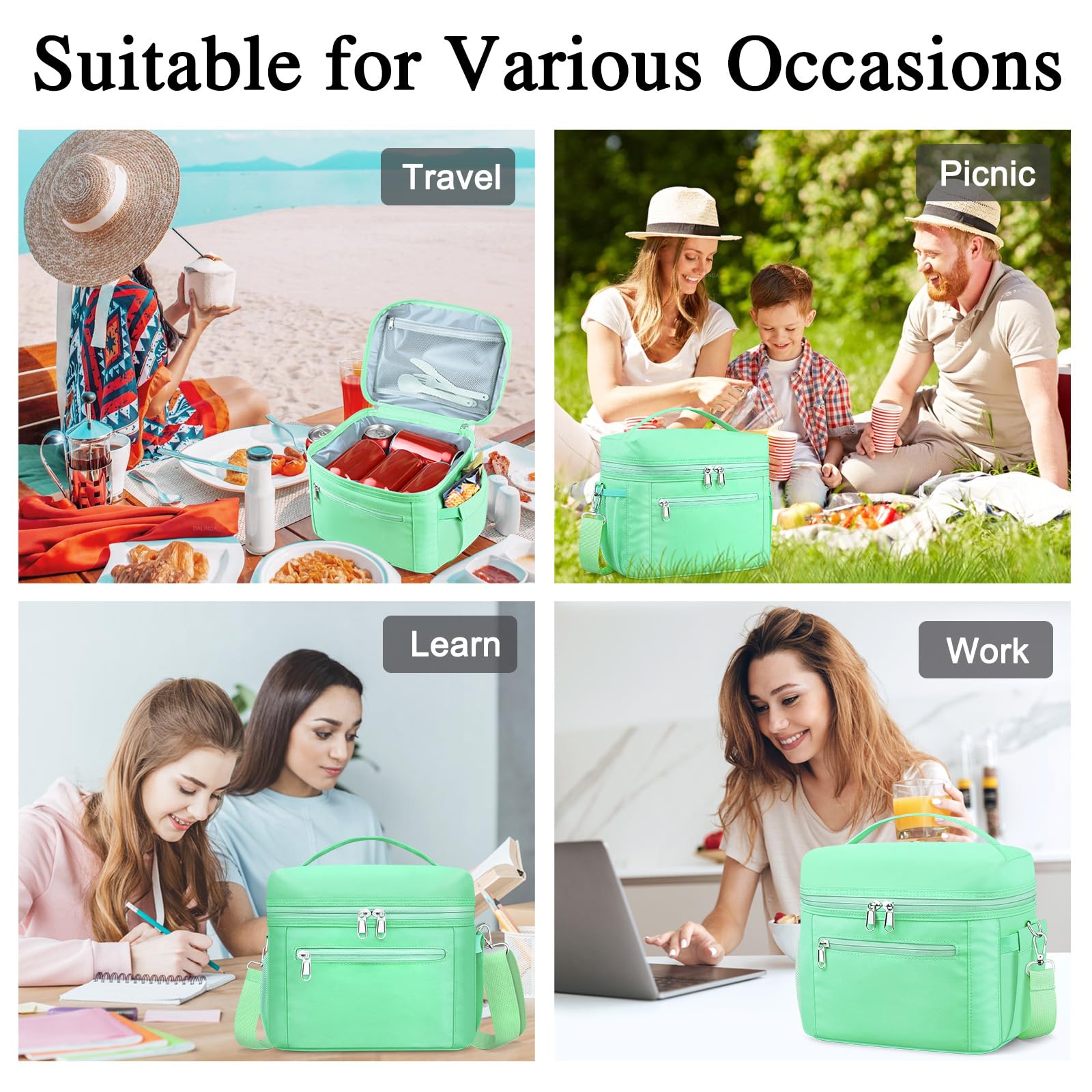 Foto 7 pulgar | Bolsa De Almuerzo Dalinda, Ligera, Aislante, A Prueba De Fugas, Color Verde Menta - Venta Internacional.