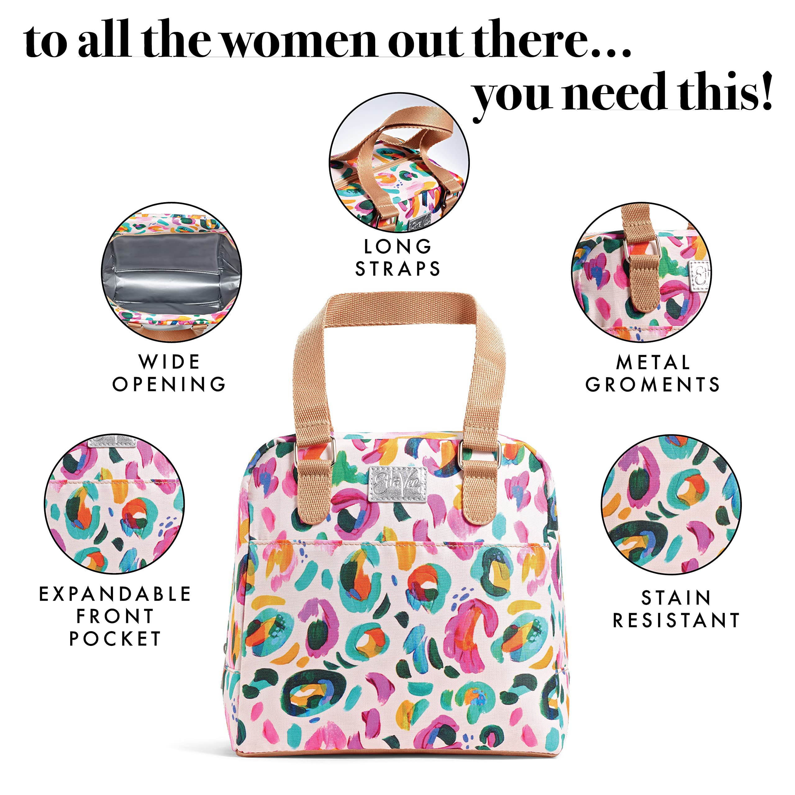 Foto 3 pulgar | Bolsa De Almuerzo Fit & Fresh Minneola Blush Leopard Para Mujer - Venta Internacional.
