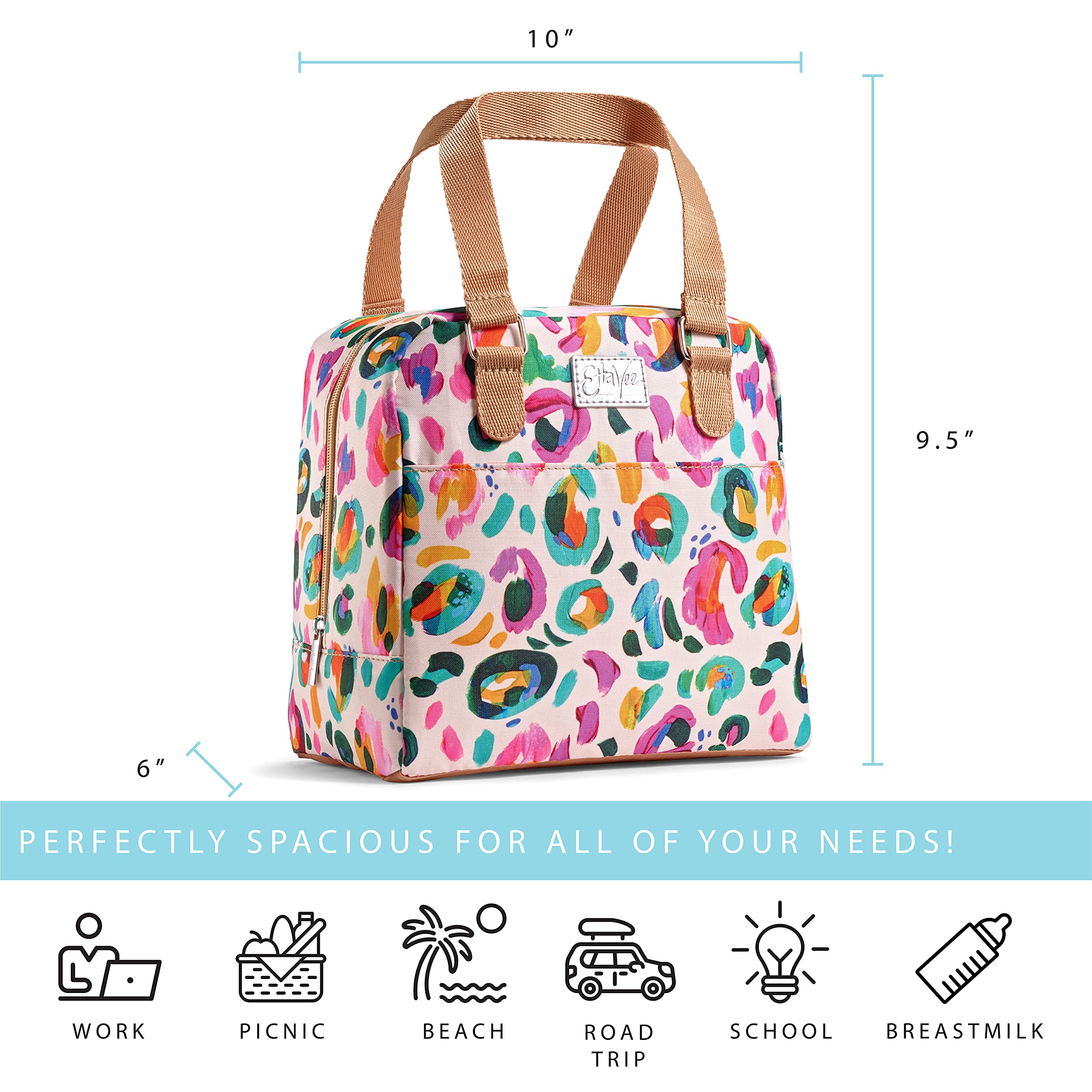 Foto 5 pulgar | Bolsa De Almuerzo Fit & Fresh Minneola Blush Leopard Para Mujer - Venta Internacional.