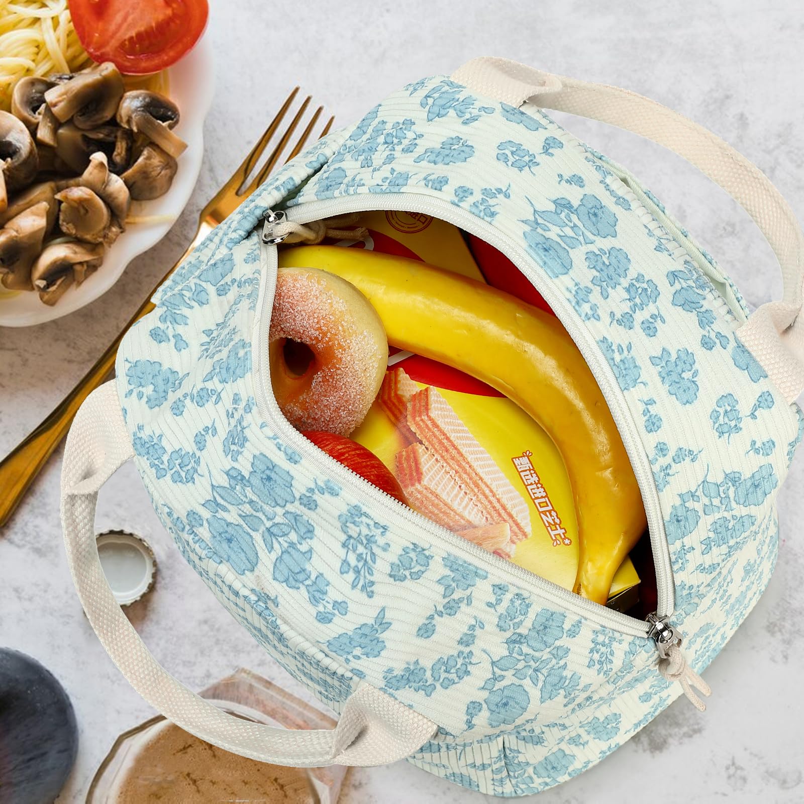 Foto 5 pulgar | Bolsa De Almuerzo Bluboon, Aislante De Pana, Reutilizable, De Gran Capacidad - Venta Internacional.