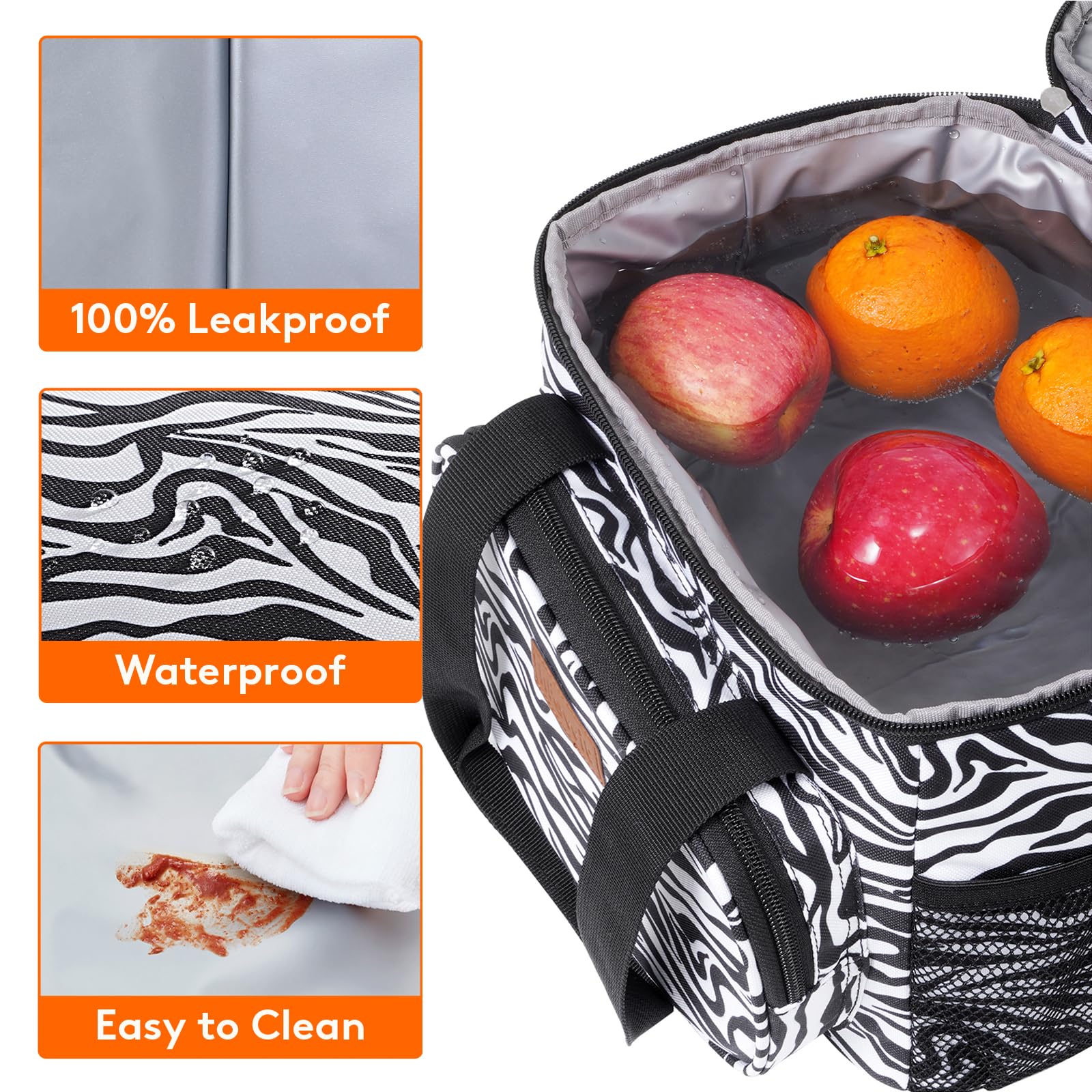 Foto 5 pulgar | Bolsa De Almuerzo Lifewit, Grande, Con Aislamiento Térmico, 8,5 L, Diseño De Rayas De Cebra - Venta Internacional.