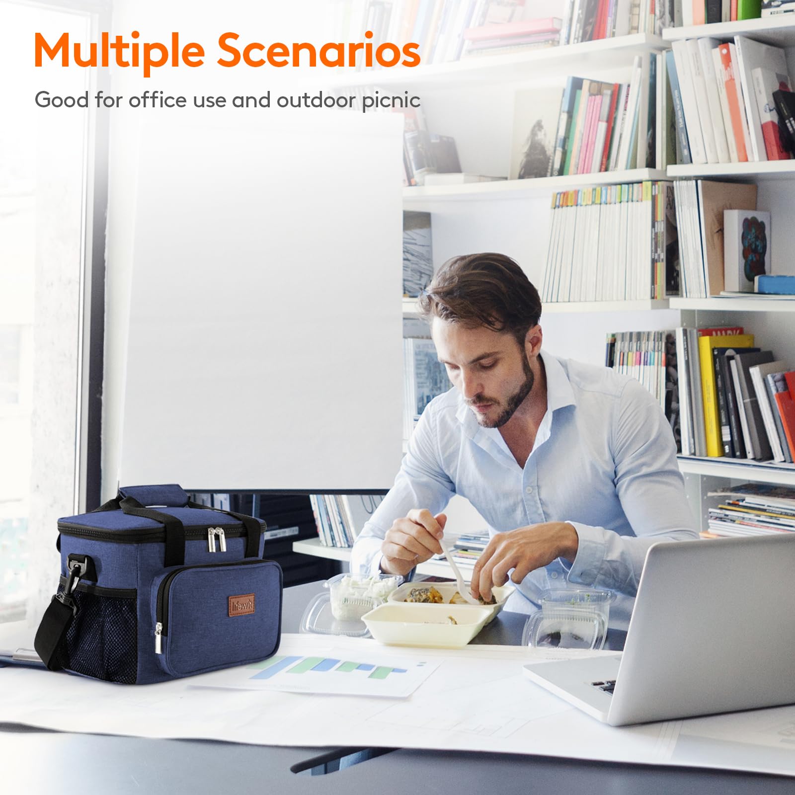 Foto 7 pulgar | Bolsa De Almuerzo Lifewit, Grande, Con Aislamiento Térmico, 8,5 L, Diseño De Rayas De Cebra - Venta Internacional.