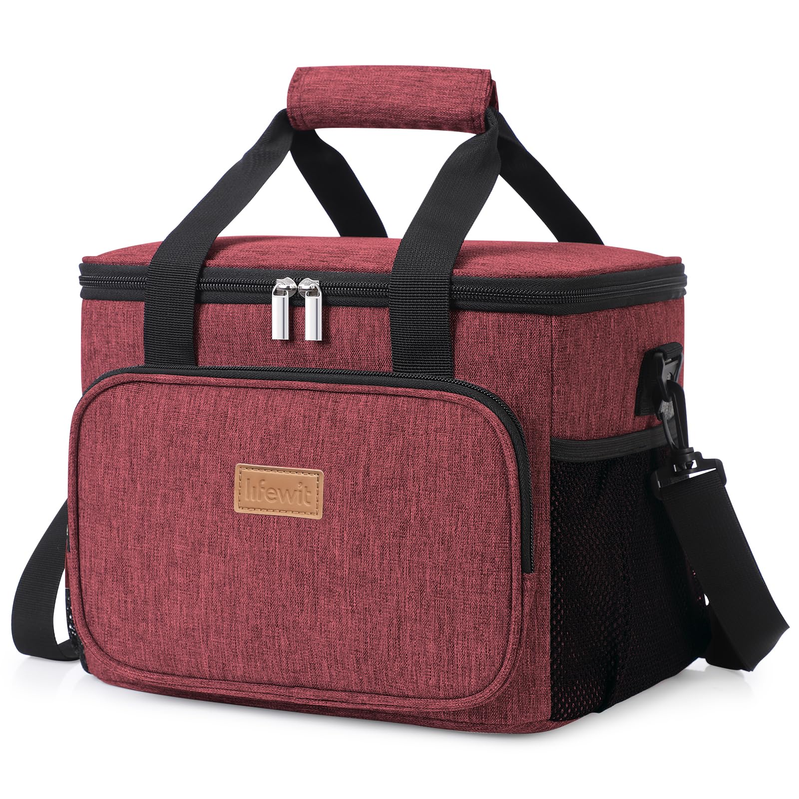 Foto 2 pulgar | Bolsa De Almuerzo Lifewit, Grande, Aislante, 15 Litros, Color Rojo Vino, 24 Latas - Venta Internacional.