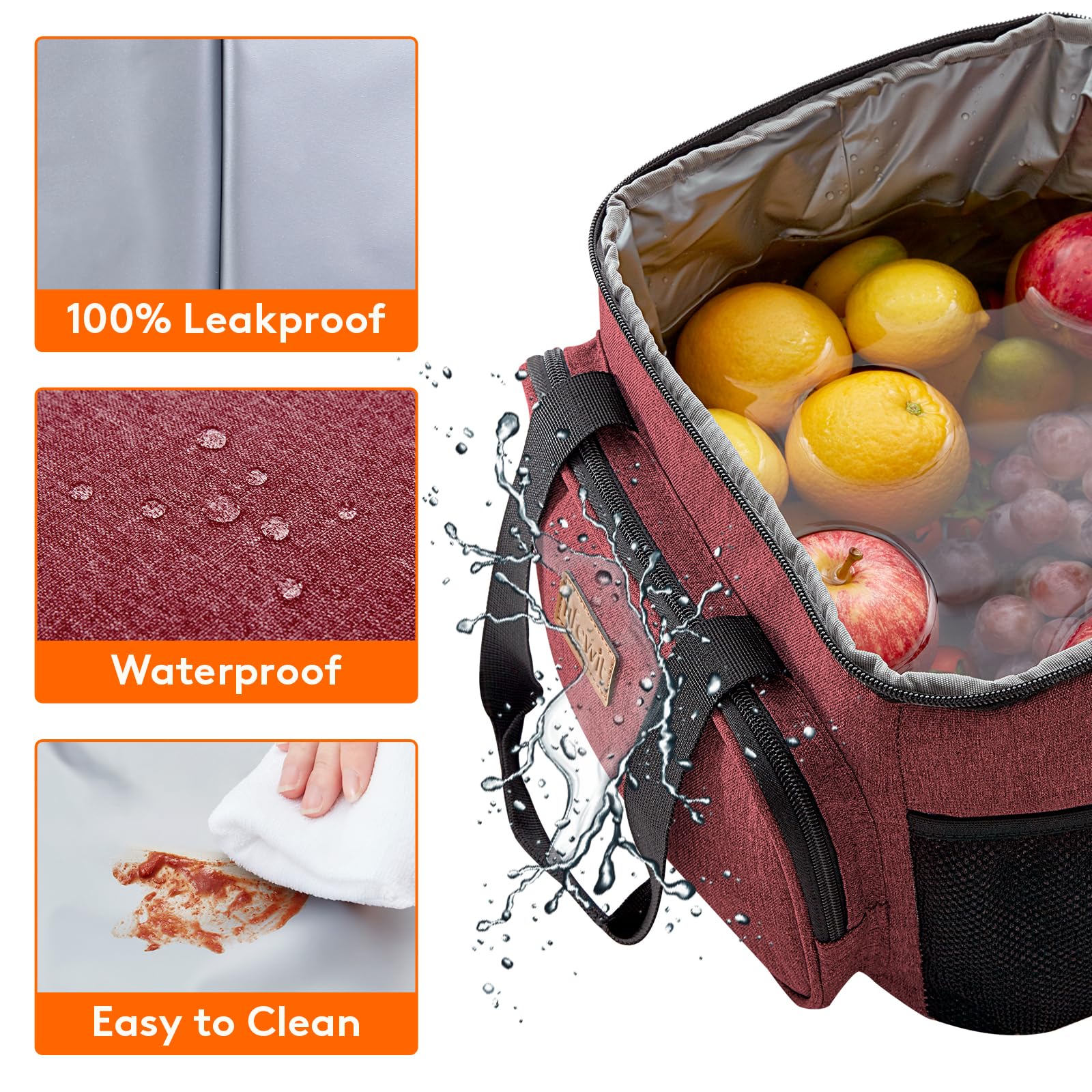 Foto 5 pulgar | Bolsa De Almuerzo Lifewit, Grande, Aislante, 15 Litros, Color Rojo Vino, 24 Latas - Venta Internacional.