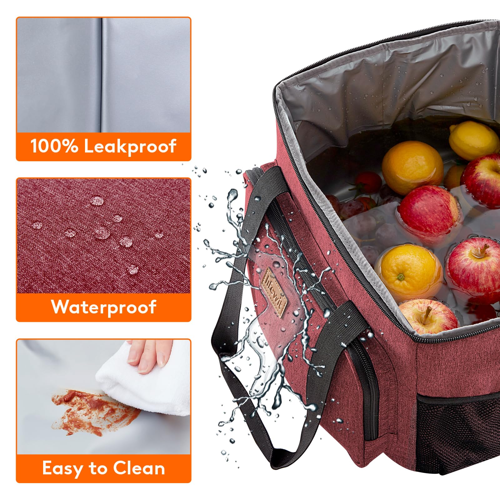 Foto 5 pulgar | Bolsa Térmica Lifewit, Plegable, Aislante, 24 Litros, Color Rojo Vino, 40 Latas - Venta Internacional.