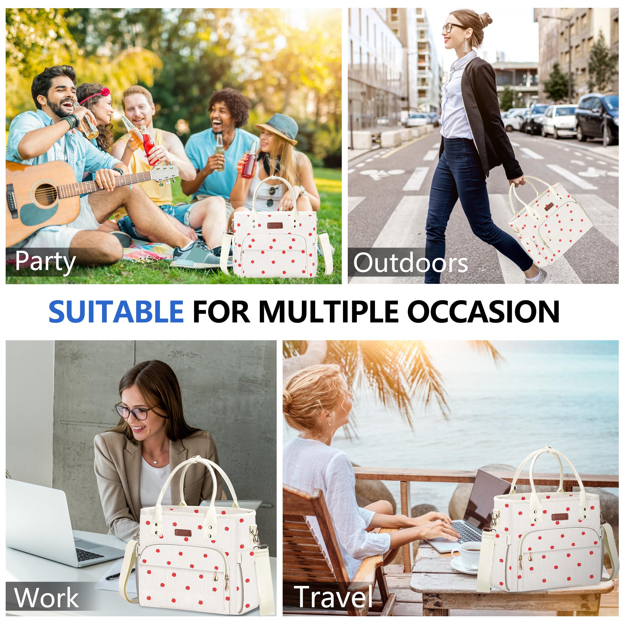 Foto 4 | Bolsa De Almuerzo Miycoo Corduroy Apple, A Prueba De Fugas, Aislante Para Mujer - Venta Internacional.